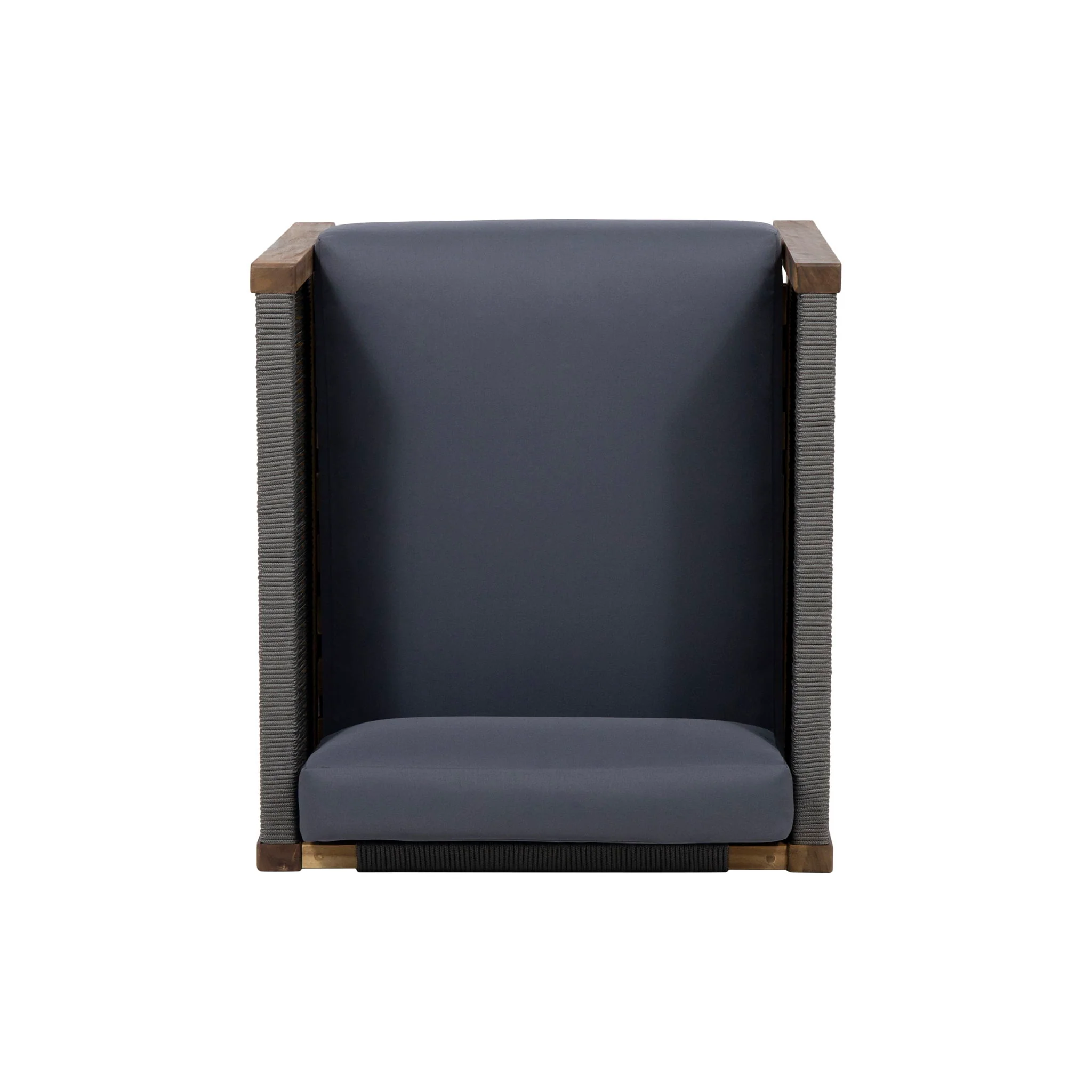 Outdoor Club Chair With Rattan Rope Wave - Dark Gray - Image 6