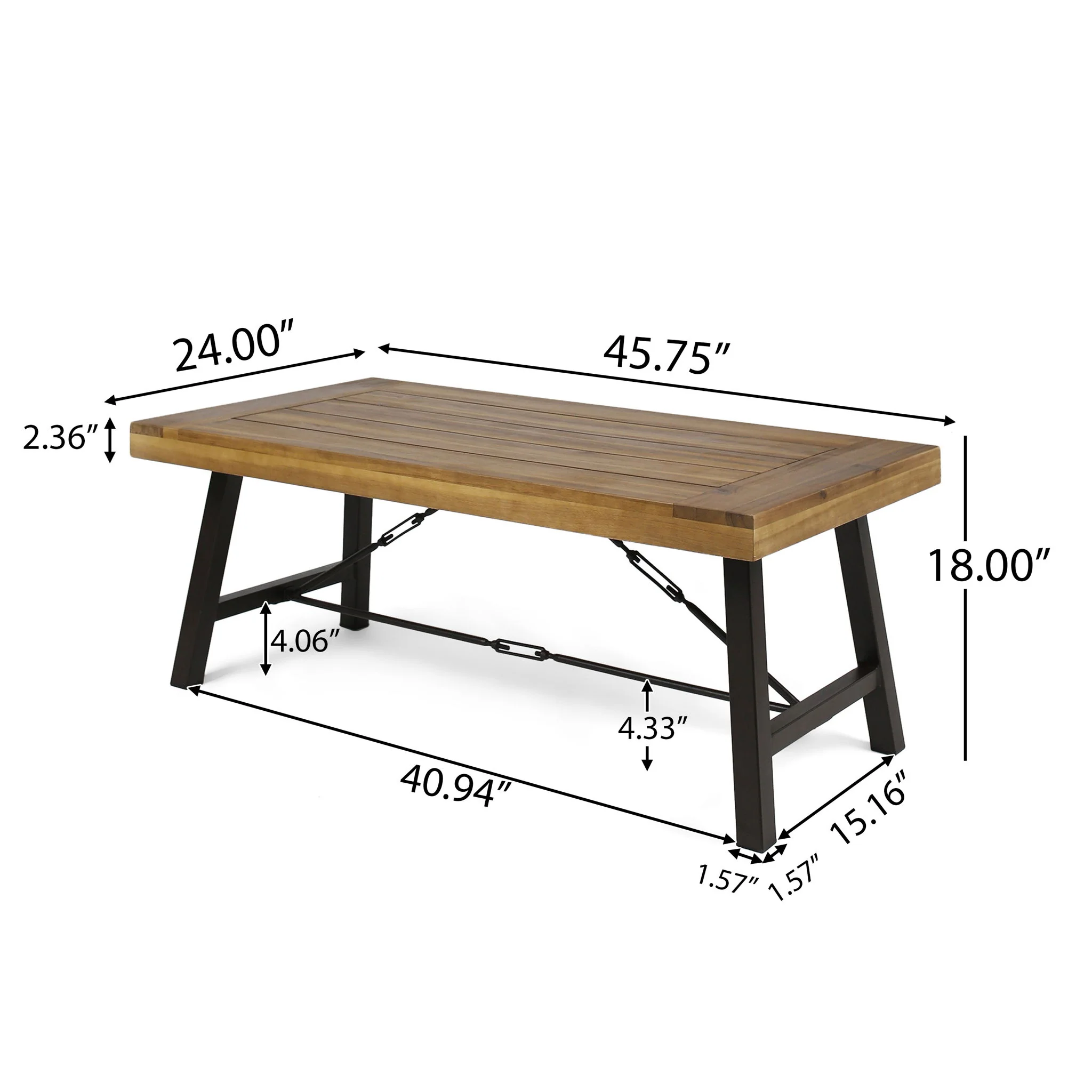 Outdoor Coffee Table - Teak - Image 8