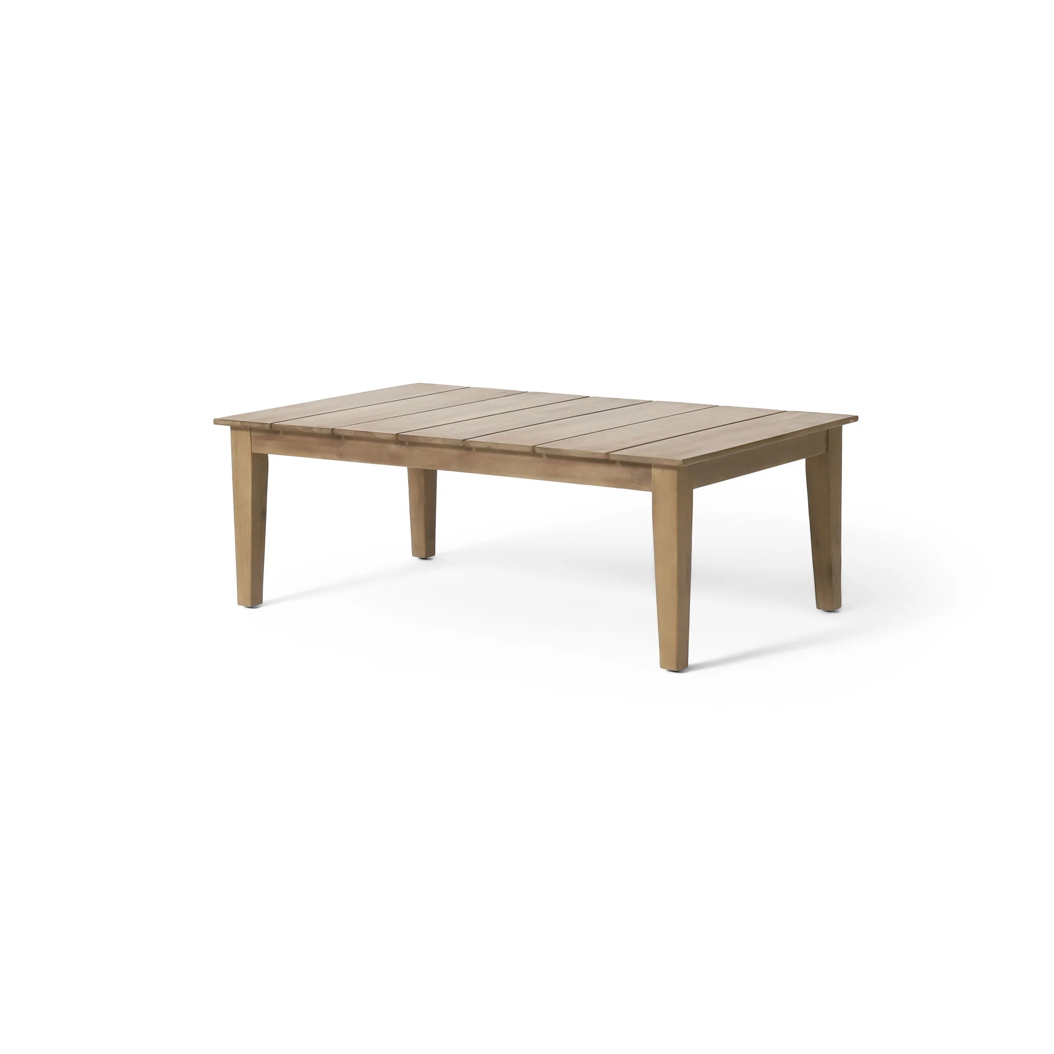 Outdoor Coffee Table With Slat Panel Top - Light Brown - Image 5