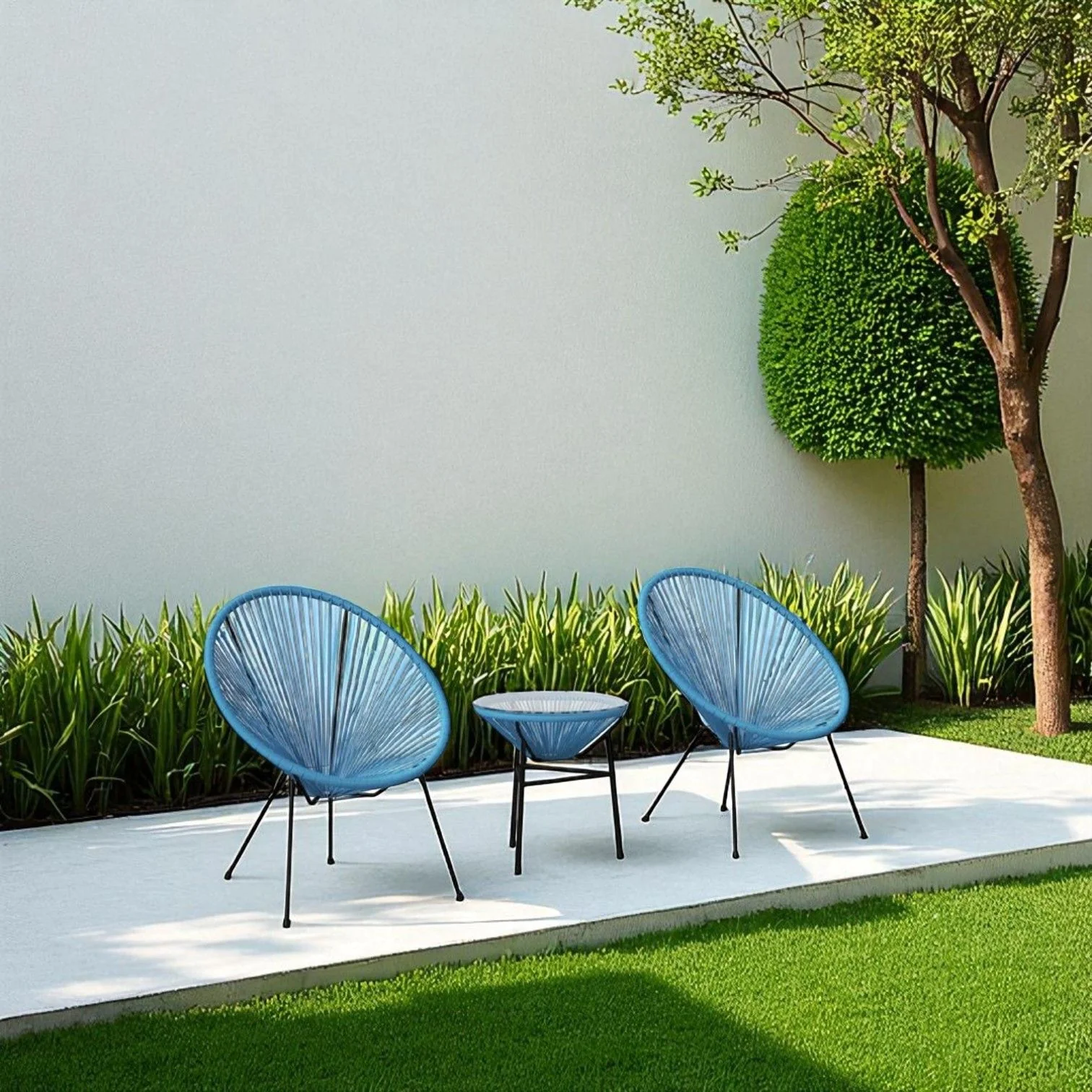 Outdoor Conversation Set With Ergonomic Lounge Chairs And Tempered Glass Table - Image 14