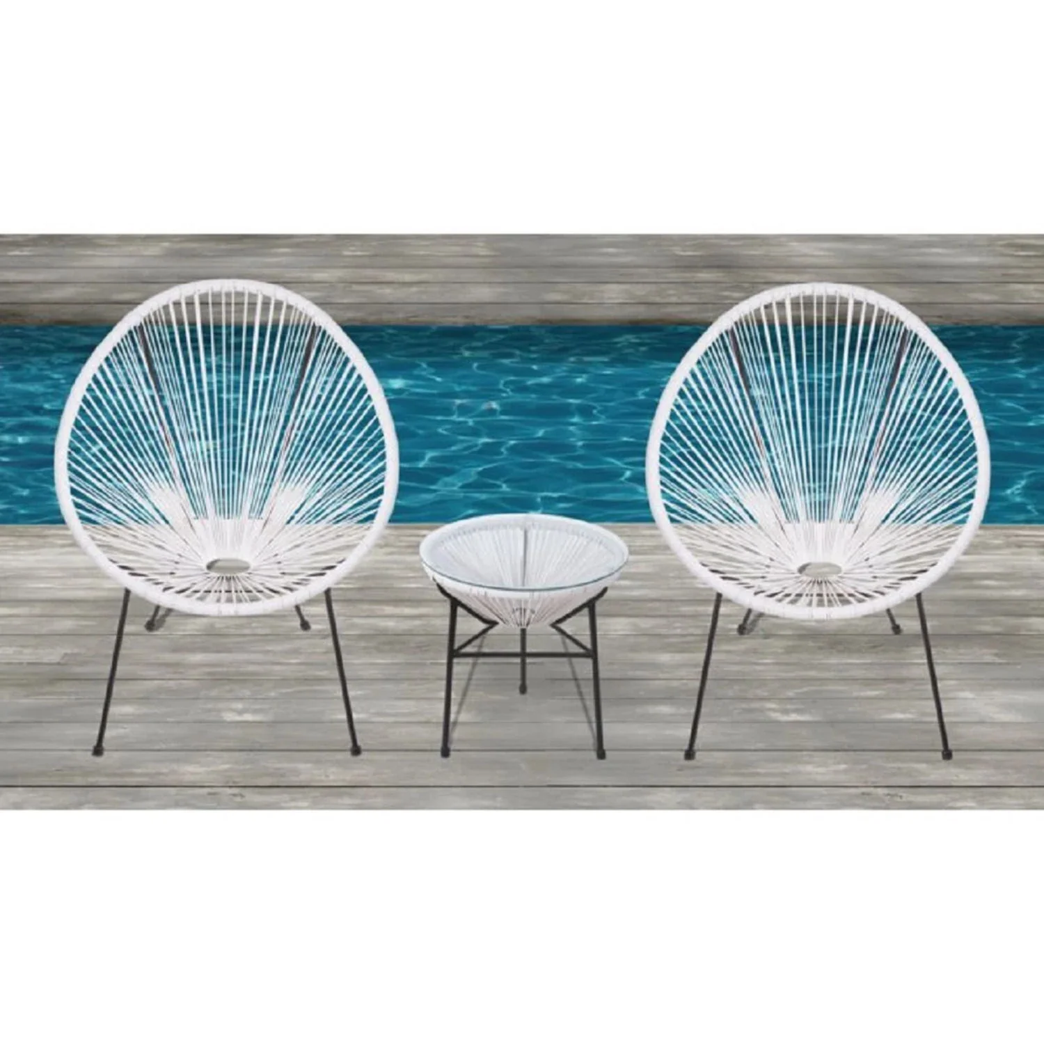Outdoor Conversation Set With Ergonomic Lounge Chairs And Tempered Glass Table - Image 6