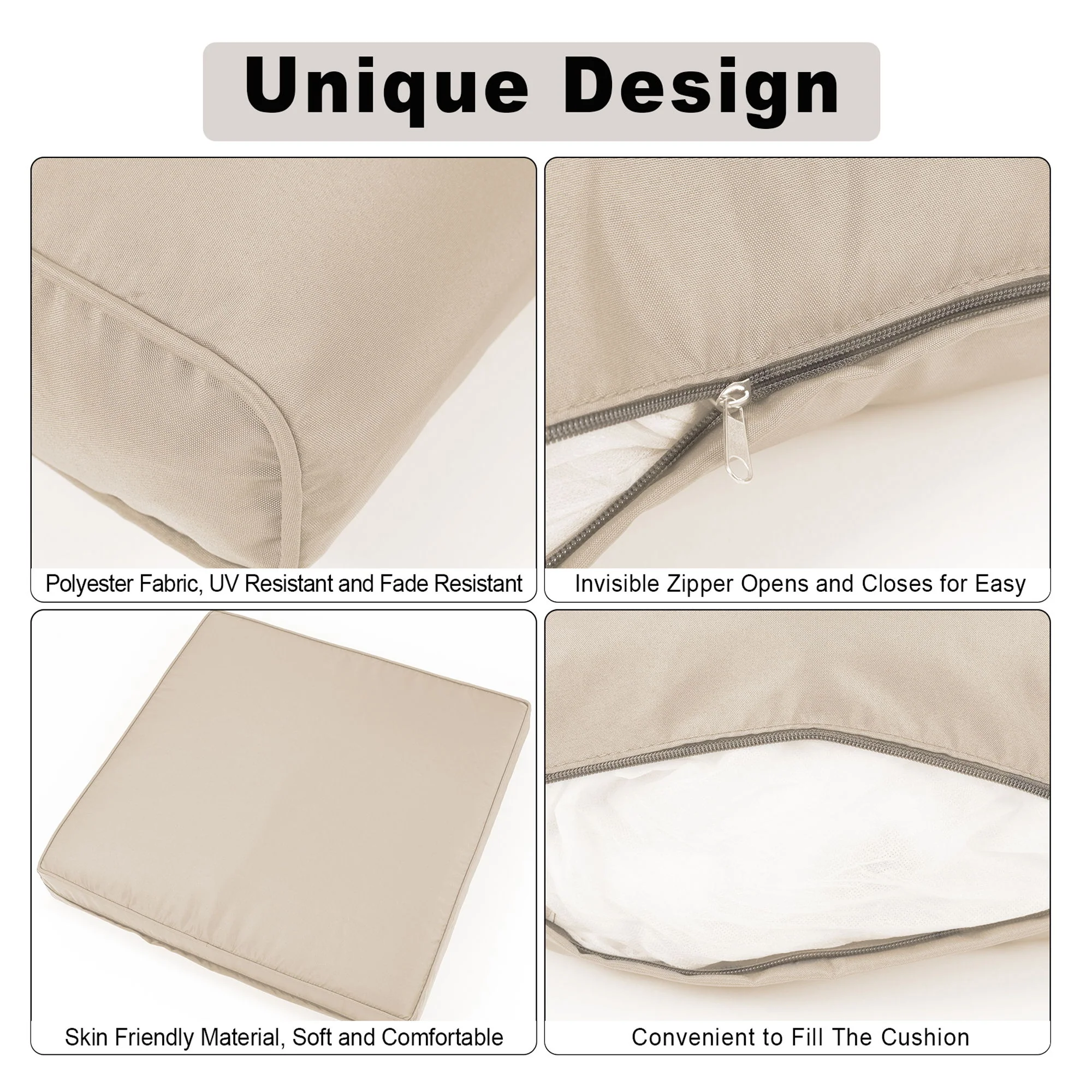 Outdoor Deep Seat Cushions For Patio Furniture Replacement, Cushion Set For Sectionals - Image 23