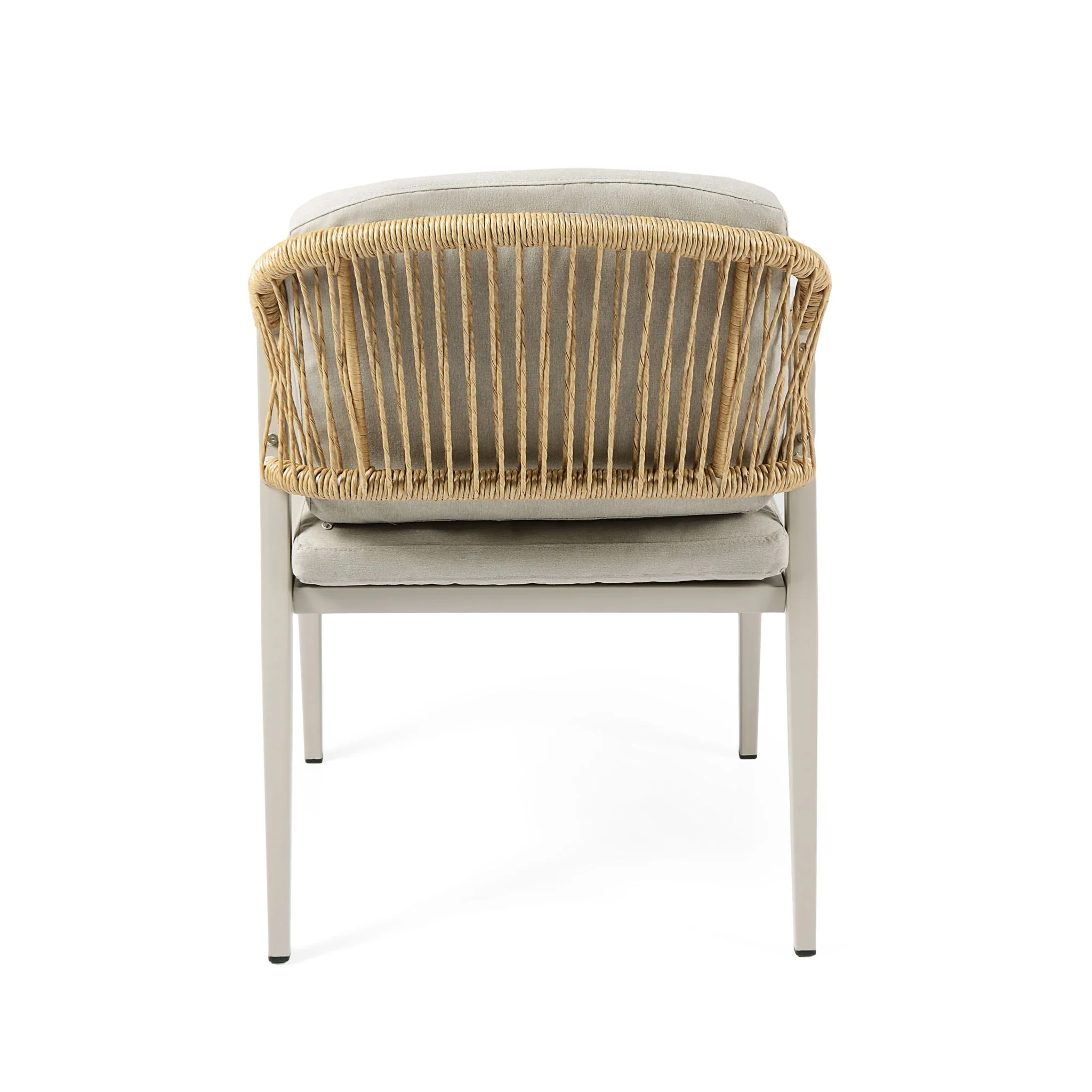 Outdoor Dining Chair (Set of 2) Wicker Rattan Woven Patio Chairs, Waterproof Seating - Gray - Image 2