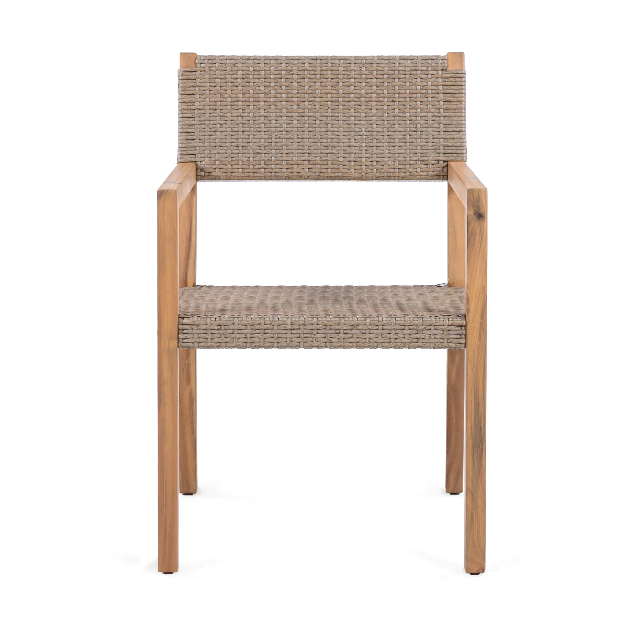 Outdoor Dining Chairs For Patios, Gardens (Set of 2) - Light Brown Multi / Light Teak - Image 4