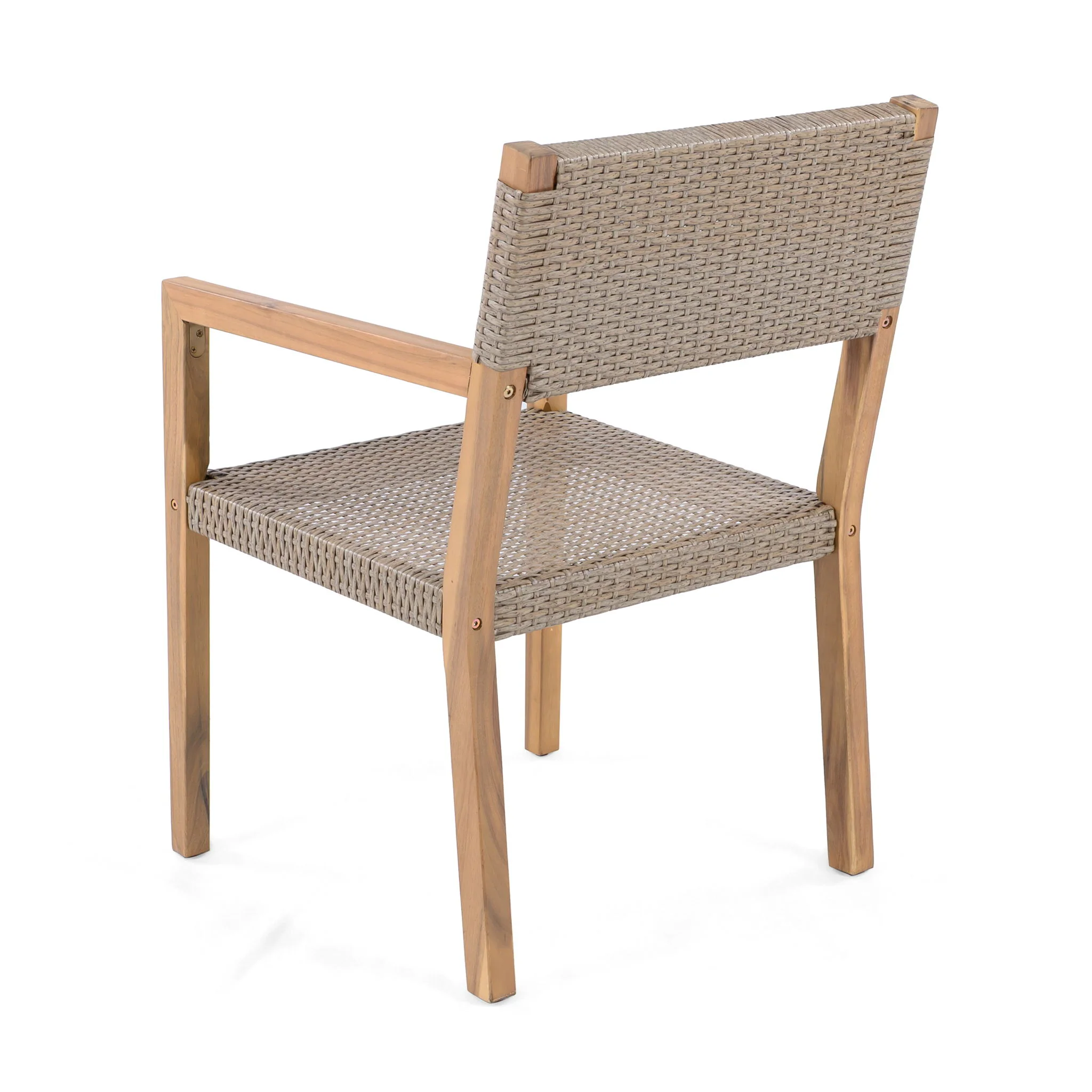 Outdoor Dining Chairs For Patios, Gardens (Set of 2) - Light Brown Multi / Light Teak - Image 5