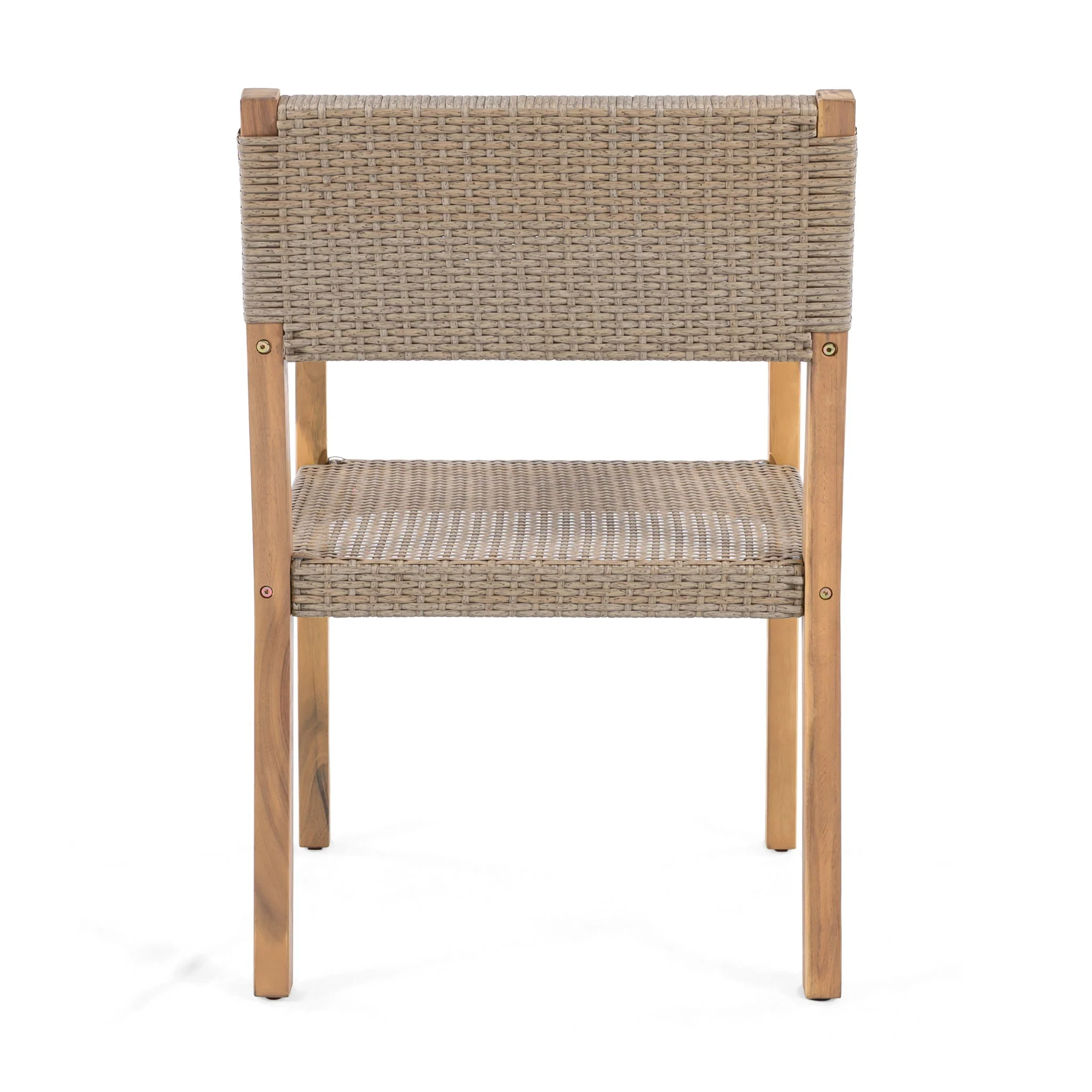 Outdoor Dining Chairs For Patios, Gardens (Set of 2) - Light Brown Multi / Light Teak - Image 6