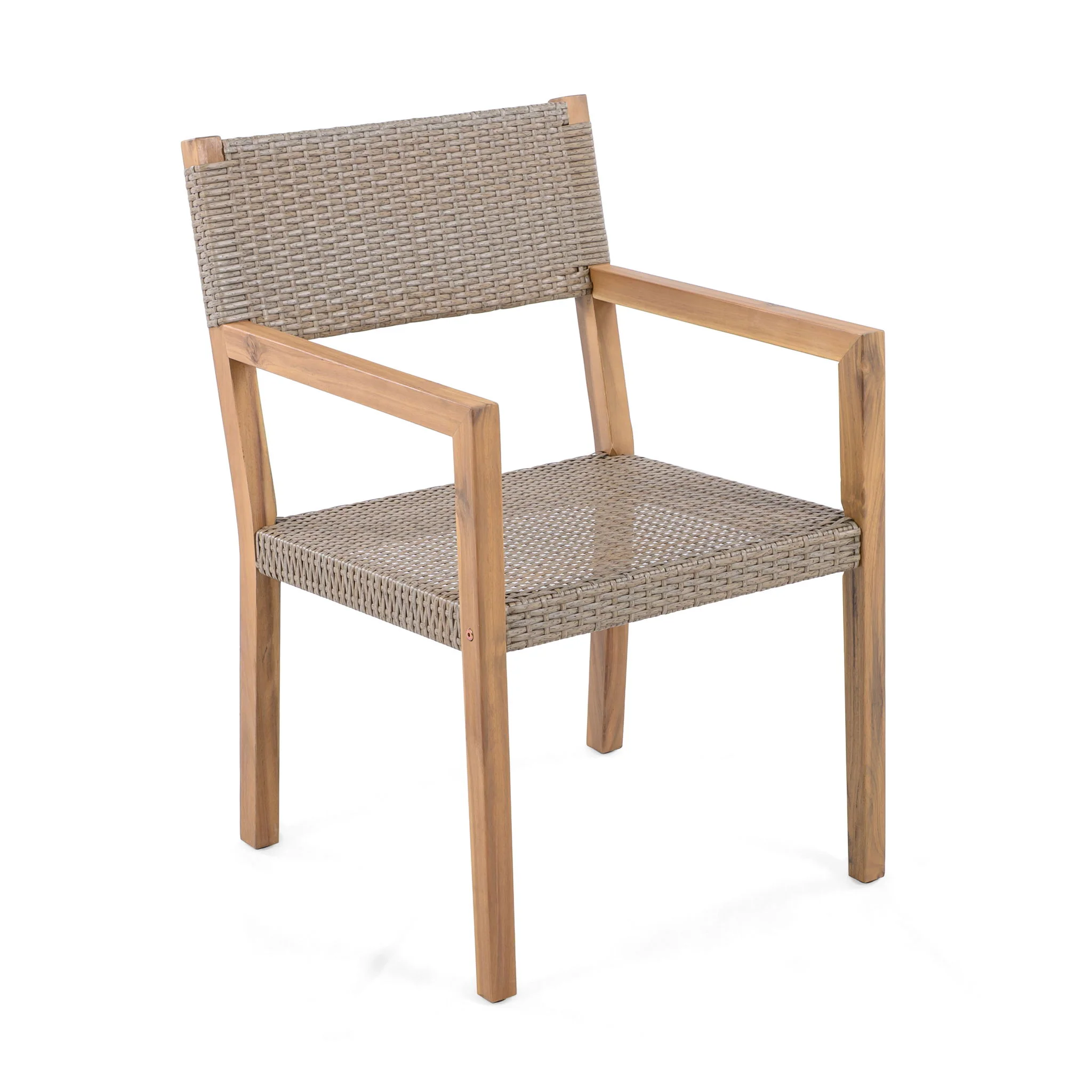 Outdoor Dining Chairs For Patios, Gardens (Set of 2) - Light Brown Multi / Light Teak - Image 9
