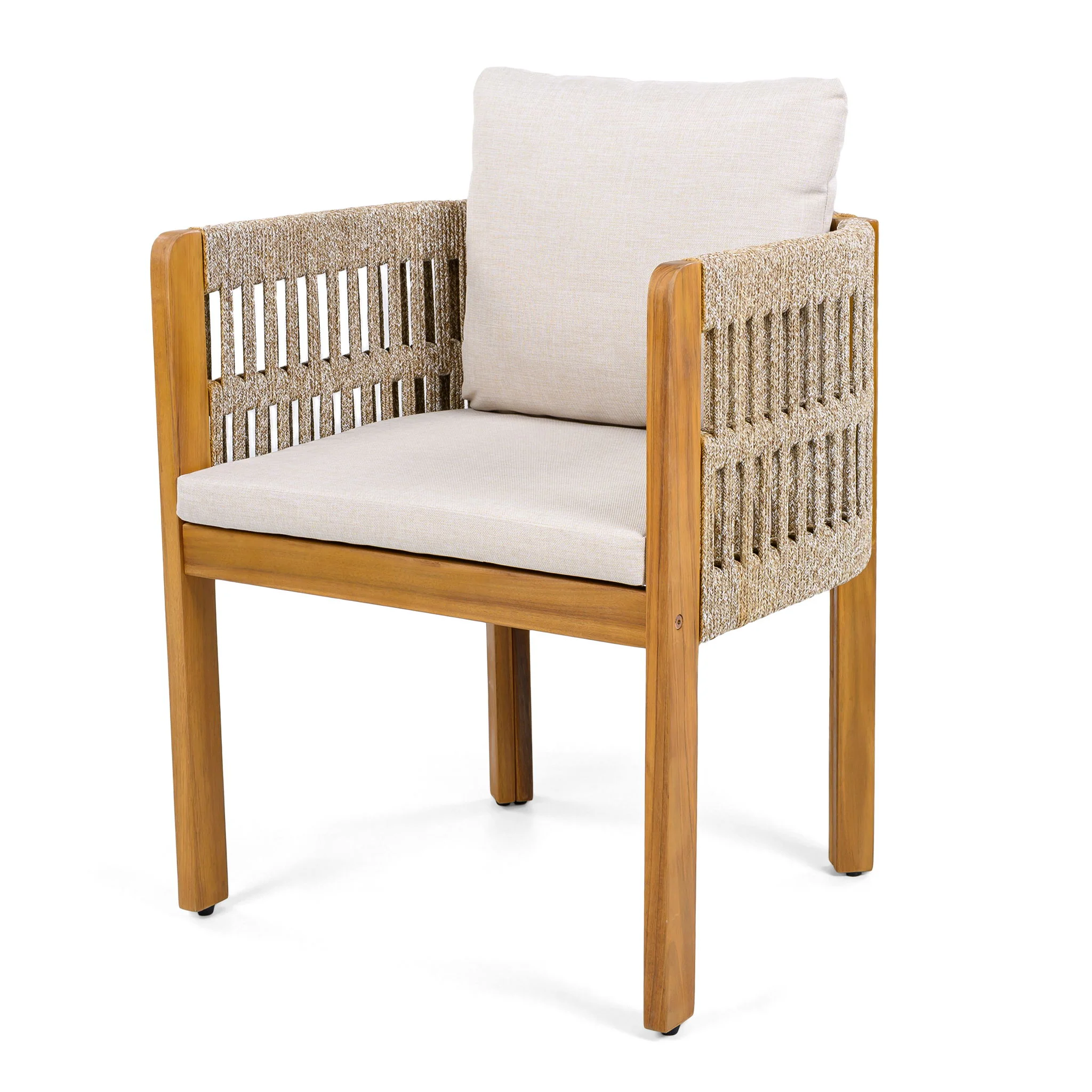 Outdoor Dining Chairs With Mix Rope Handles (Set of 2) - Image 4