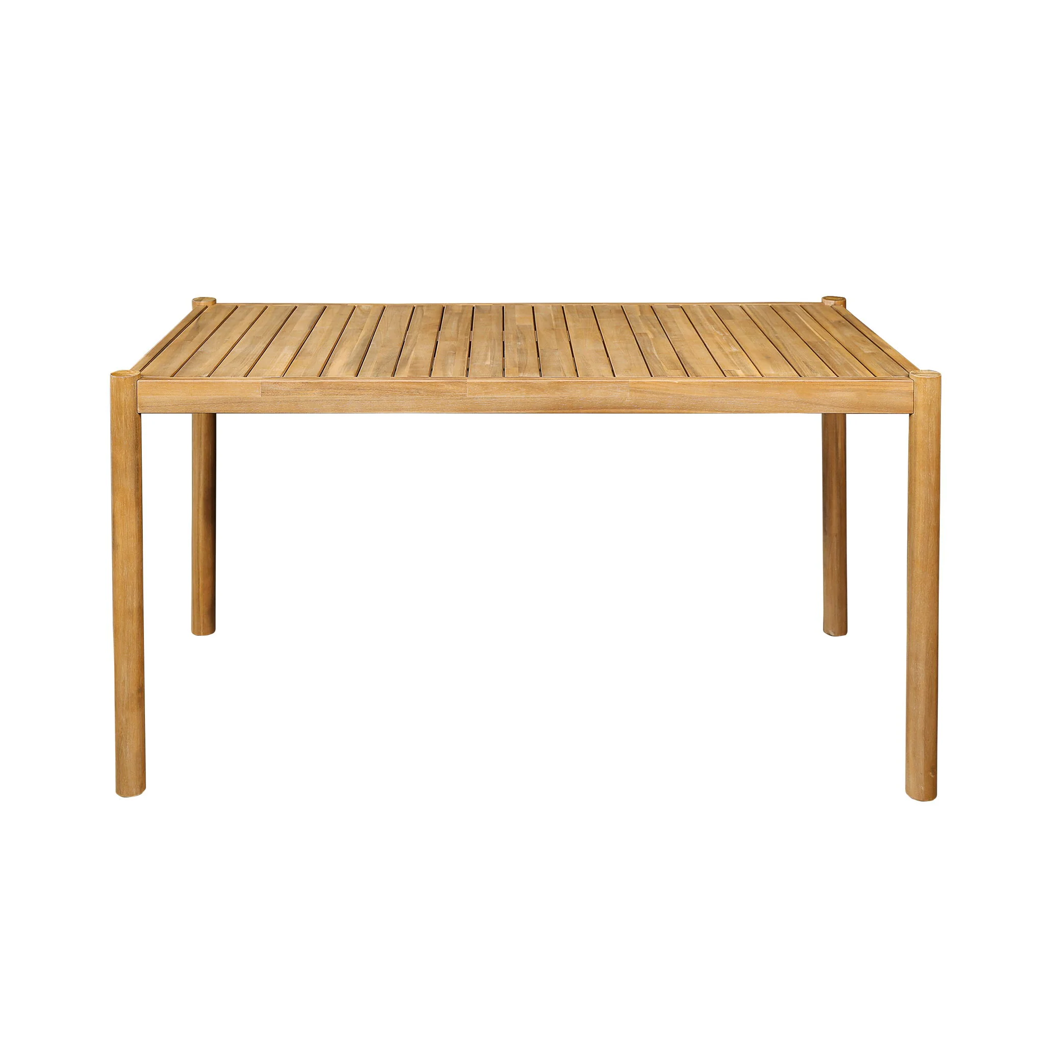 Outdoor Dining Set 1 Table 4 Chairs (Set of 5) - Teak / Beige - Image 3