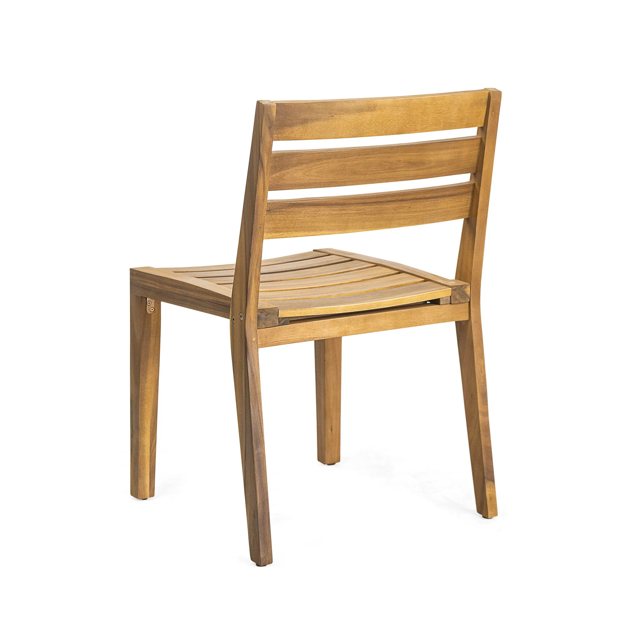 Outdoor Dining Side Chair (Set of 2) - Teak Finish - Image 2