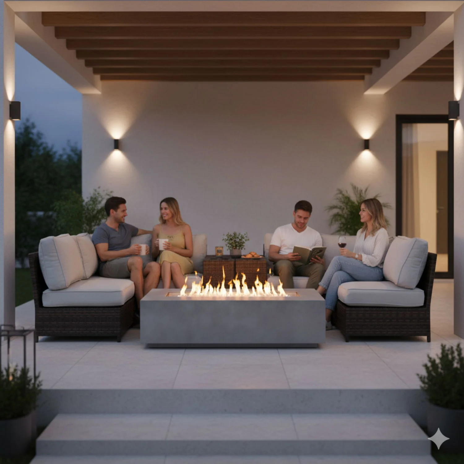 Outdoor Elegance Conversation Set With Fire Pit - Image 17