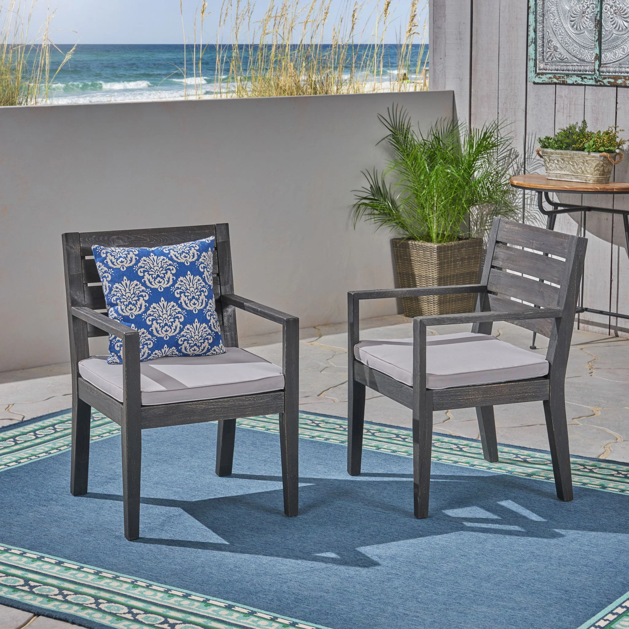 Outdoor Elegant Design Dining Chair (Set of 2) - Image 5