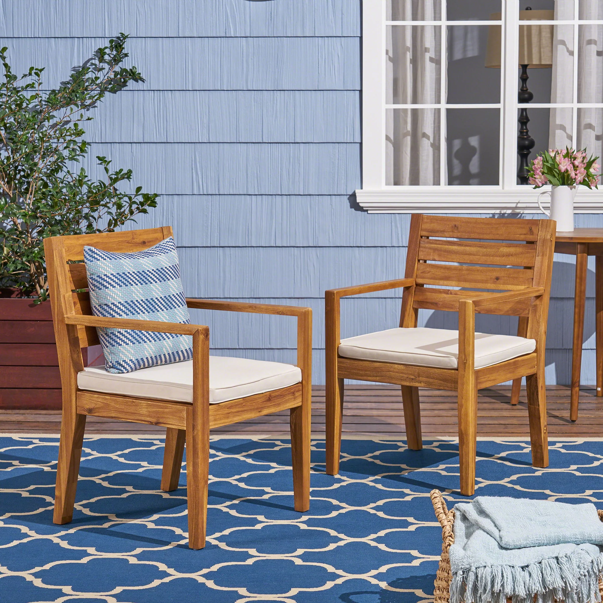 Outdoor Elegant Design Dining Chair (Set of 2) - Image 6