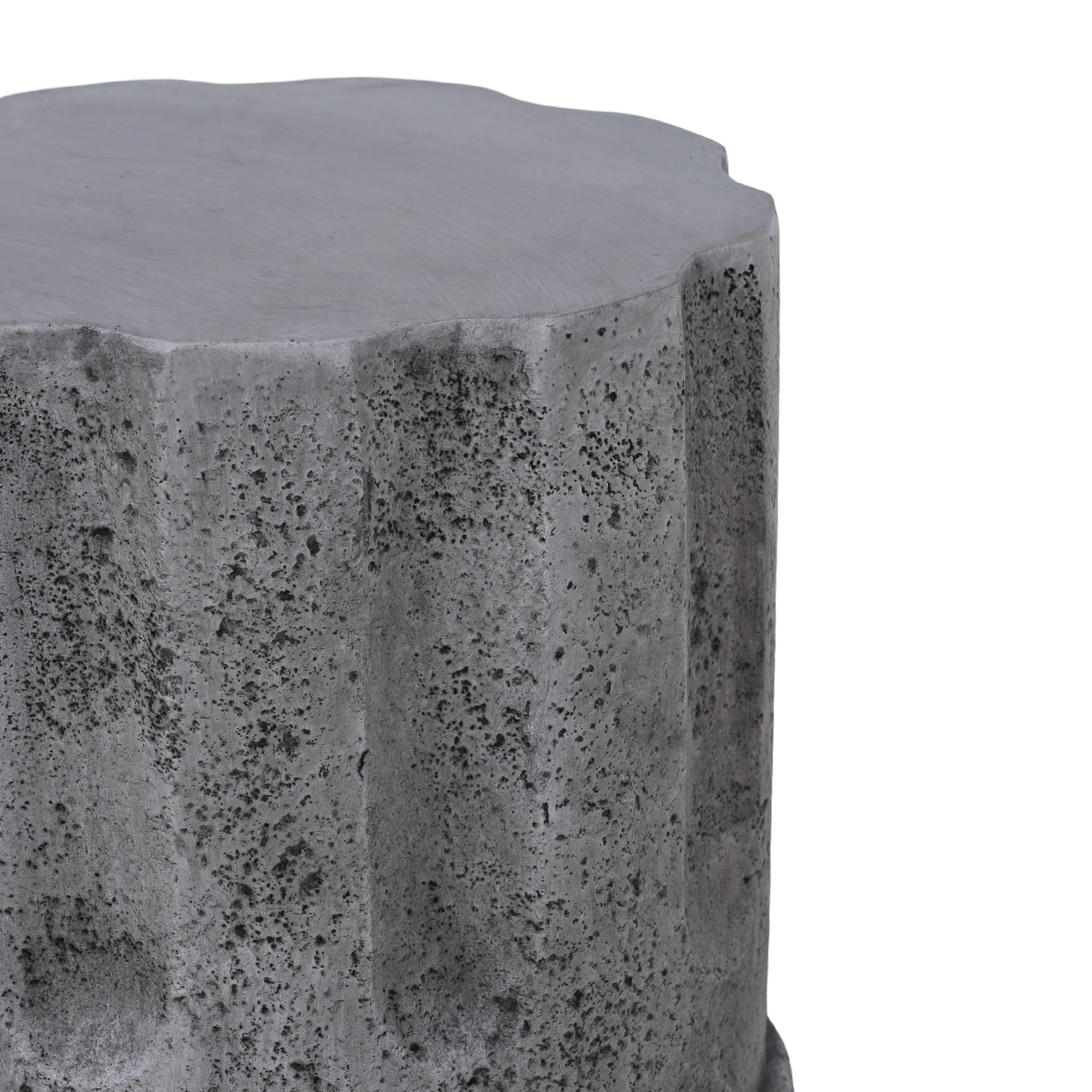 Outdoor End Table, Round Side Table For Patio And Garden - Antique Gray - Image 9