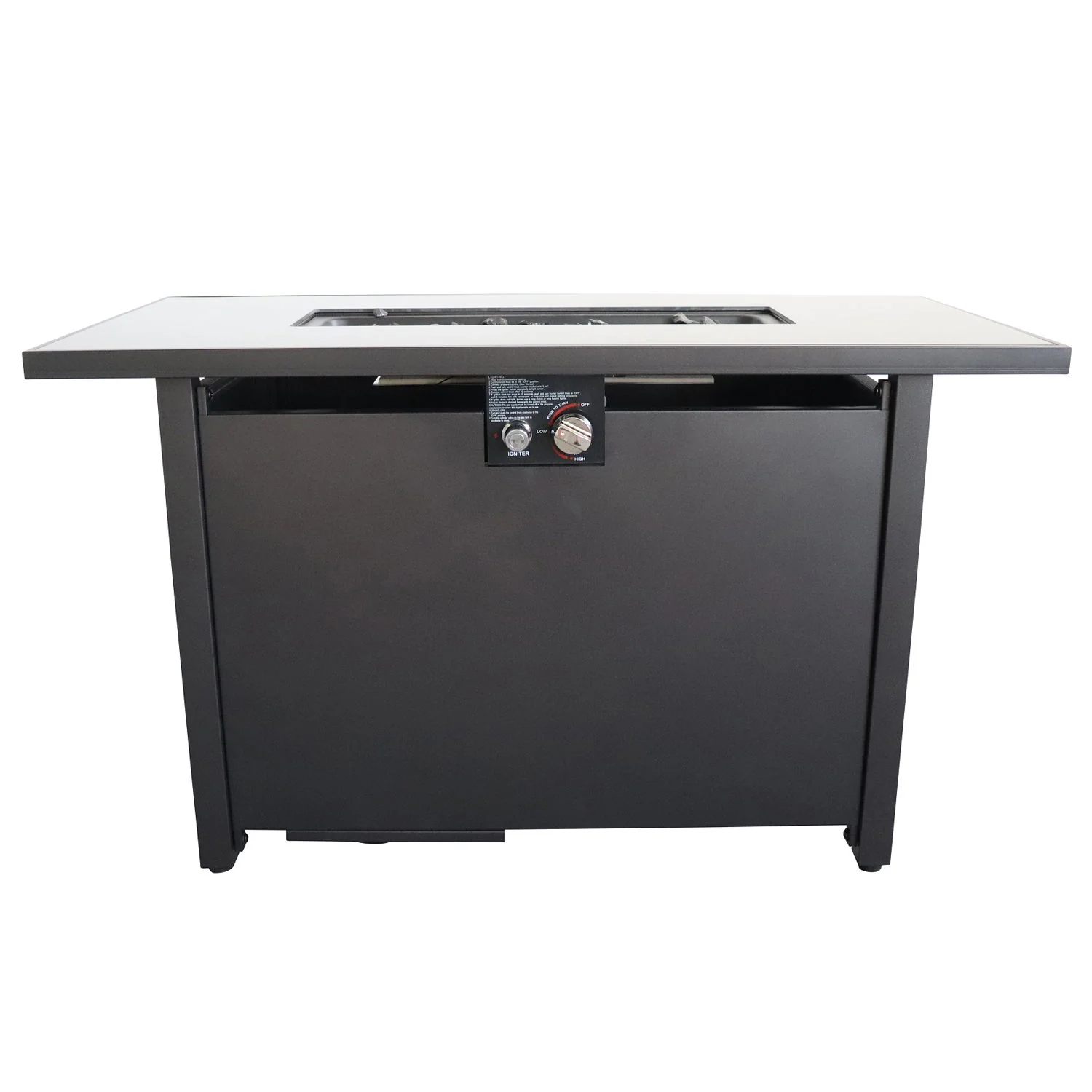 Outdoor Fire Pit Table Backyard Patio Heater Steel 50000 BTU 42x25in Black - Image 3