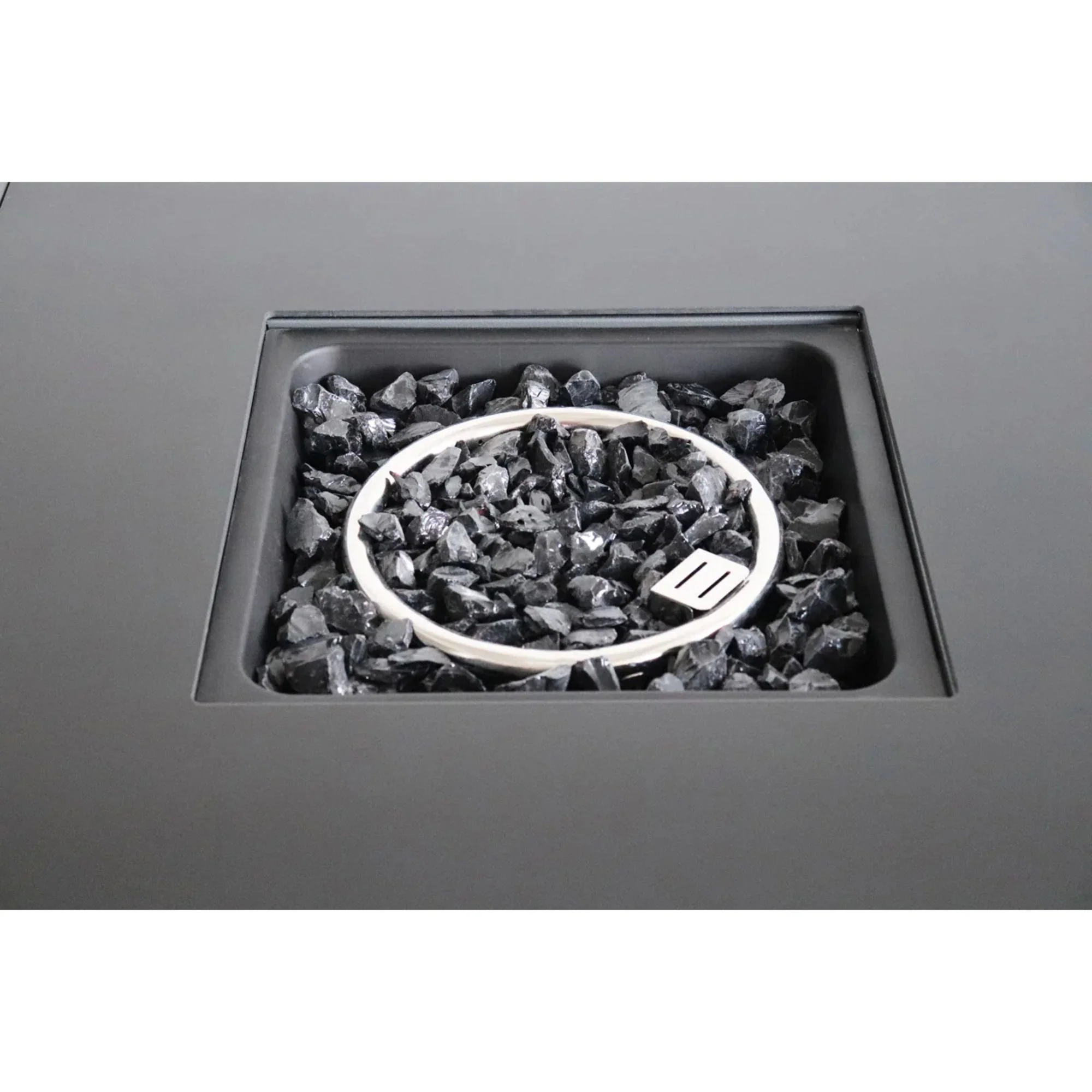 Outdoor Fire Pit Table Backyard Propane Heater Steel 30x30in Dark Gray - Image 5