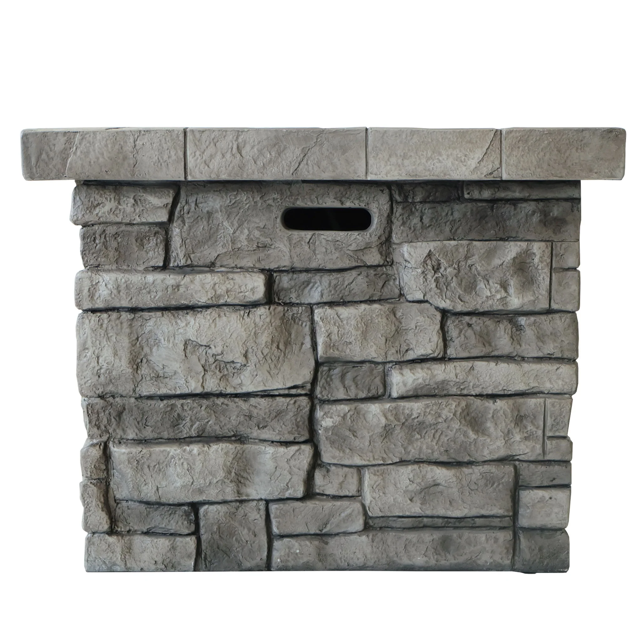 Outdoor Fire Pit Table Garden Heater Square Magnesium Oxide 30x24in Dark Gray - Image 9