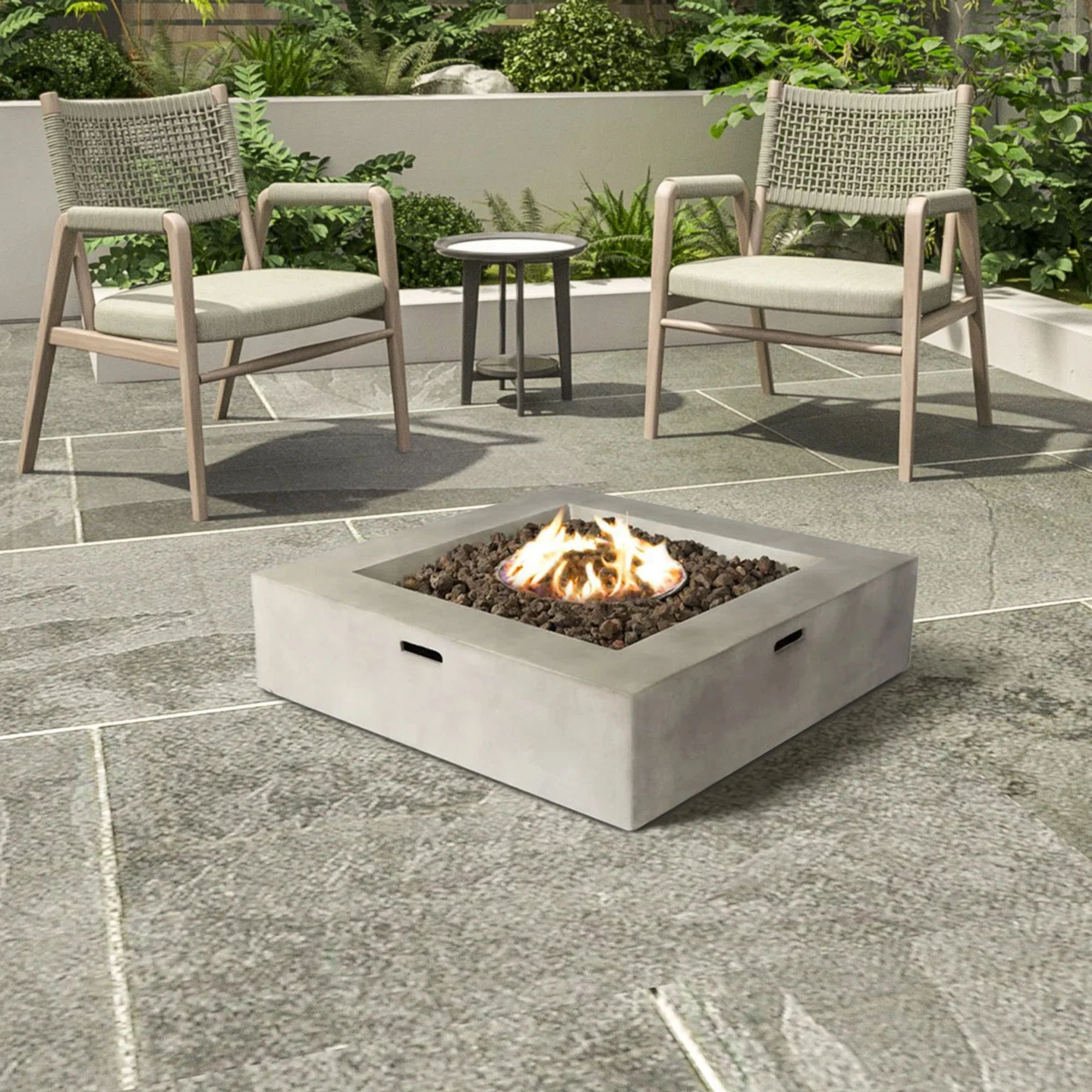 Outdoor Fire Pit Table in Natural Gray 34in with Stainless Steel Burner - Image 5