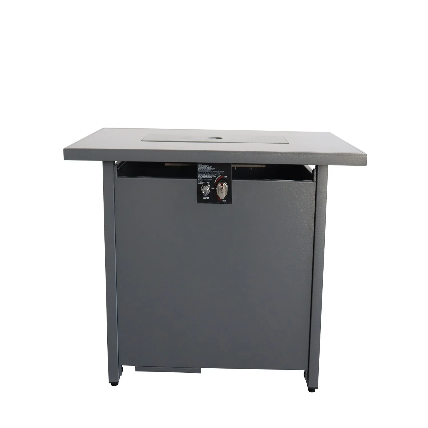 Outdoor Fire Pit Table Patio Heater with Heat Resistant Smoked Glass 22x25in Black - Image 3