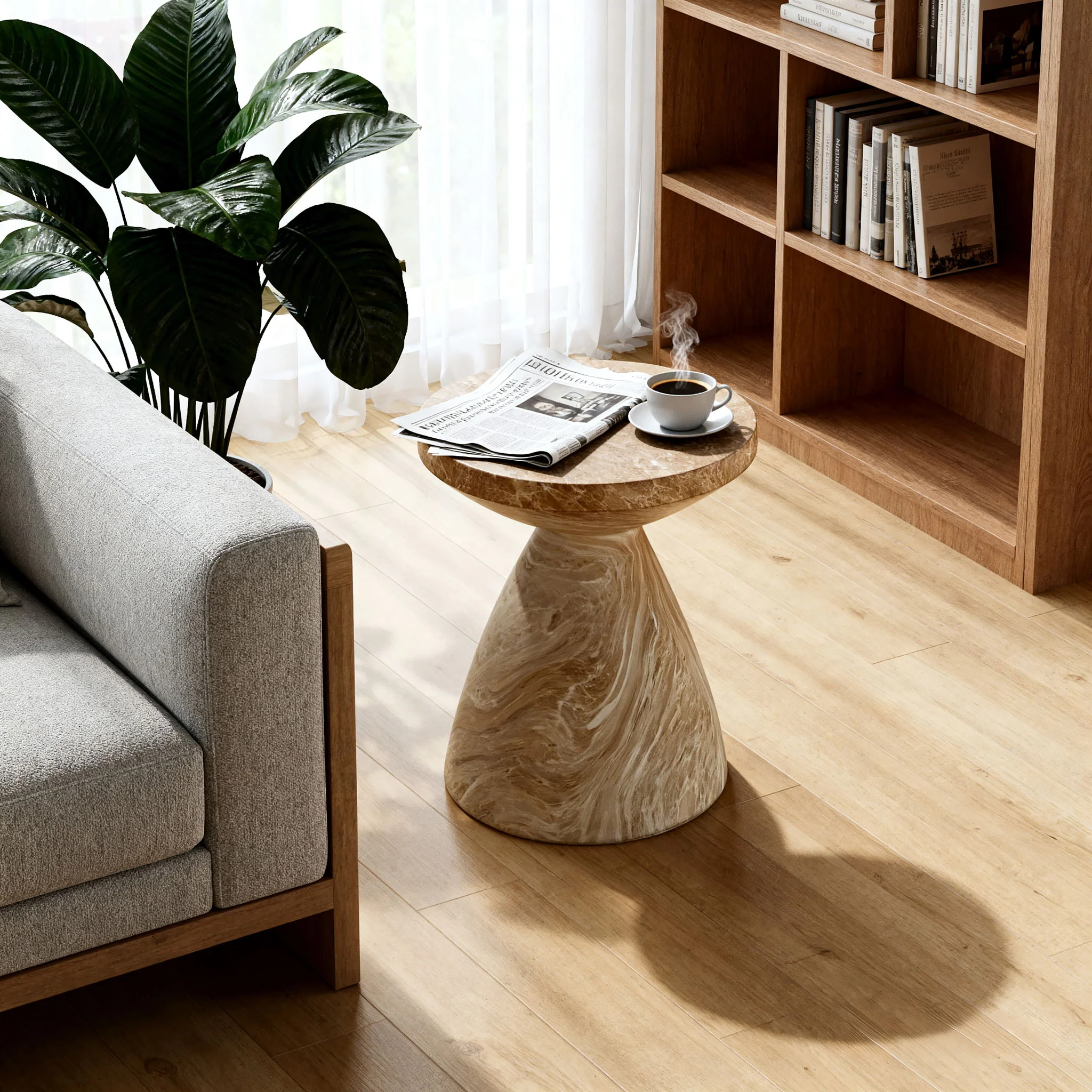Outdoor Geometric End Table - Marble - Image 5