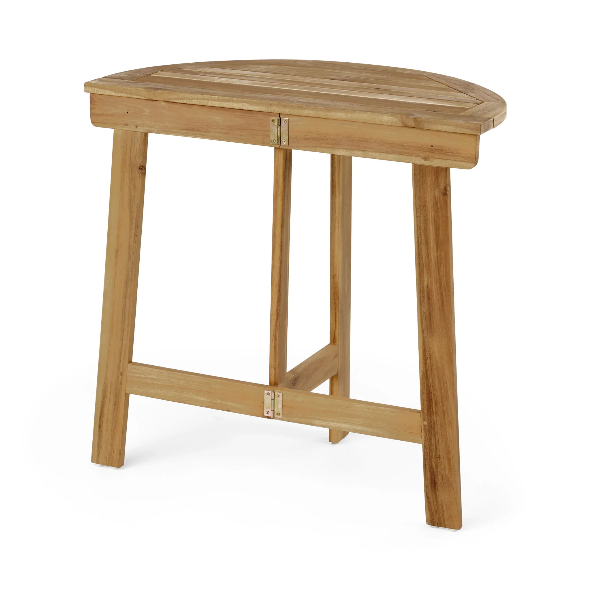 Outdoor Half Round Folding Acacia Wood Bistro Table - Image 14