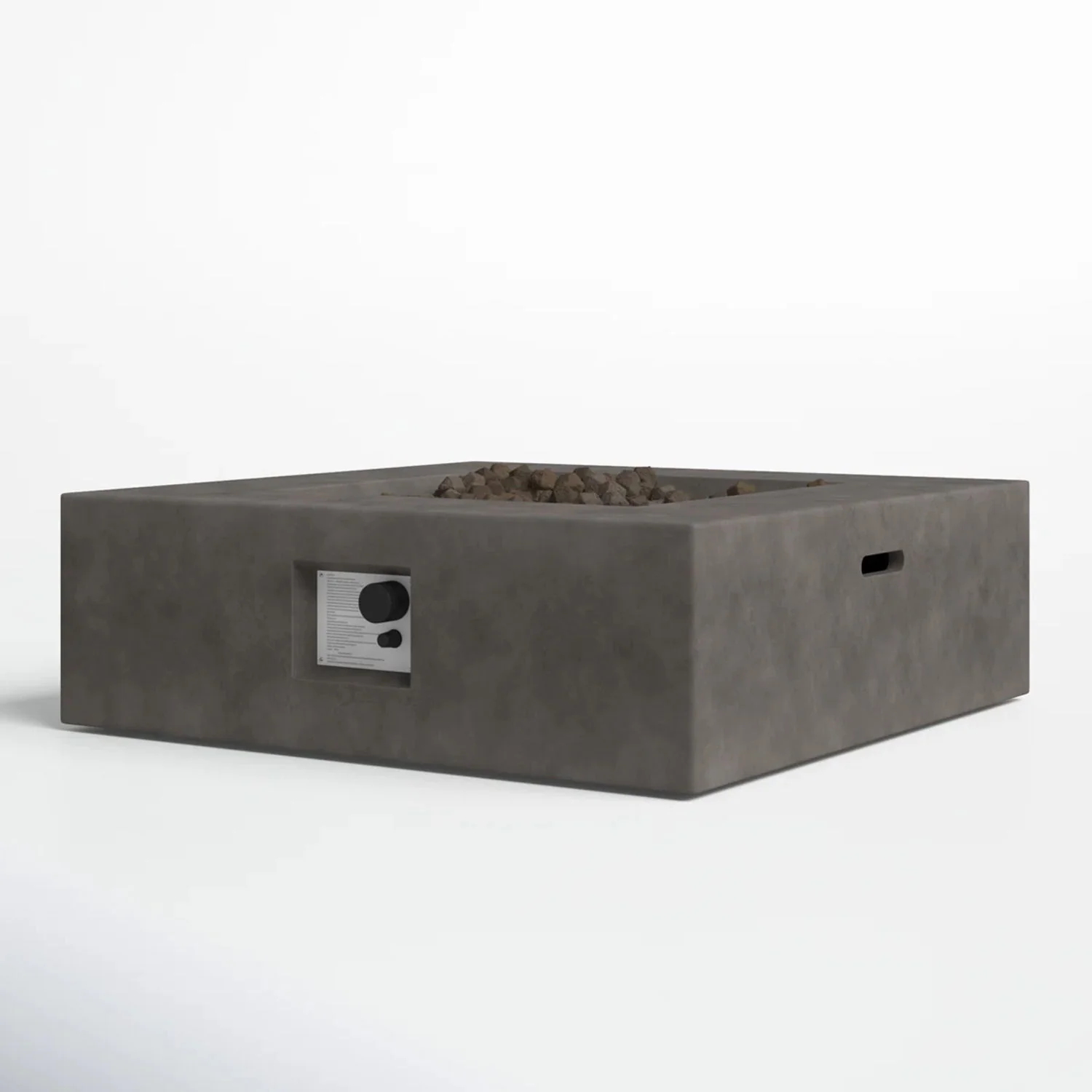 Outdoor Handcrafted Fire Pit Table with Lava Rock in Dark Gray 34in - Image 4