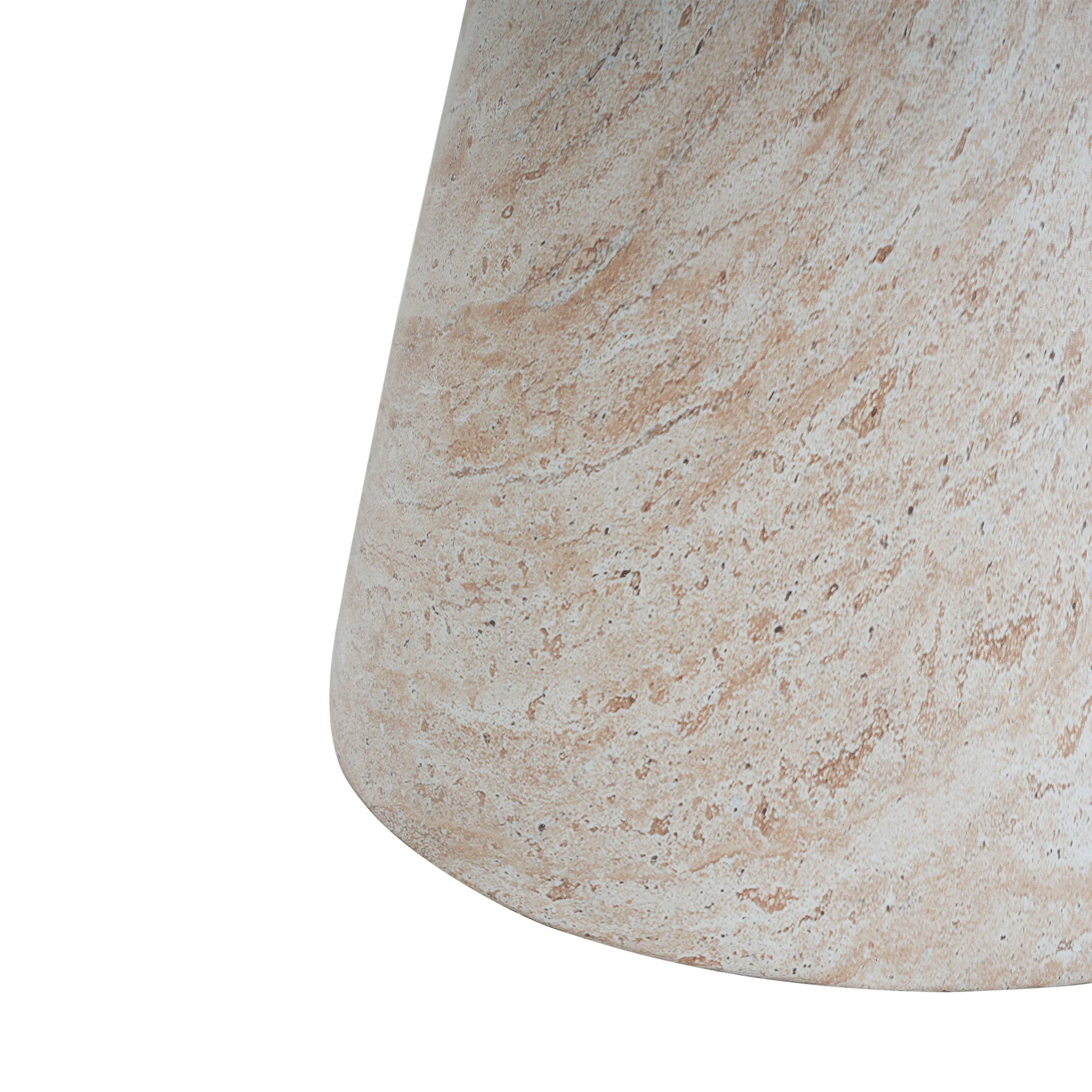 Outdoor / Indoor Lightweight Concrete Side Table, Travertine - Beige - Image 6