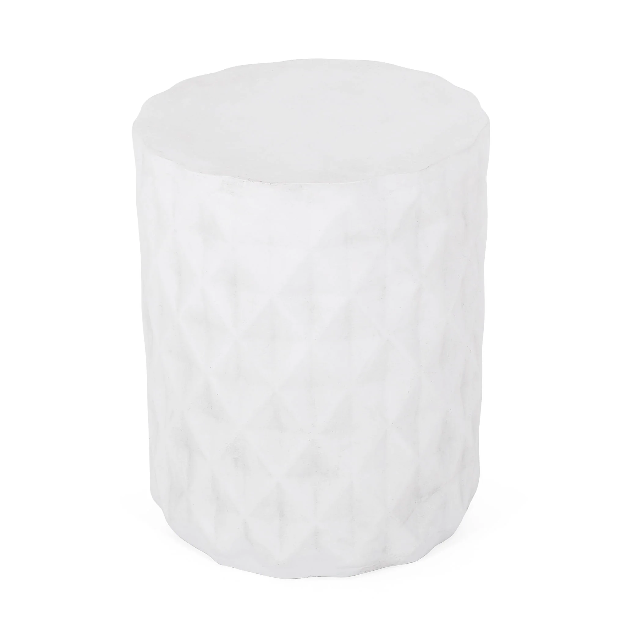 Outdoor Lightweight Concrete, Side Table - Antique White - Image 2