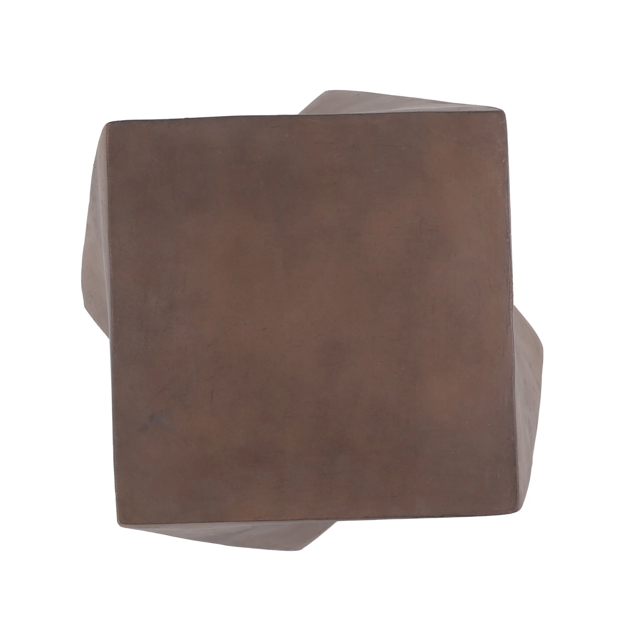 Outdoor Lightweight Concrete Side Table - Brown - Image 4