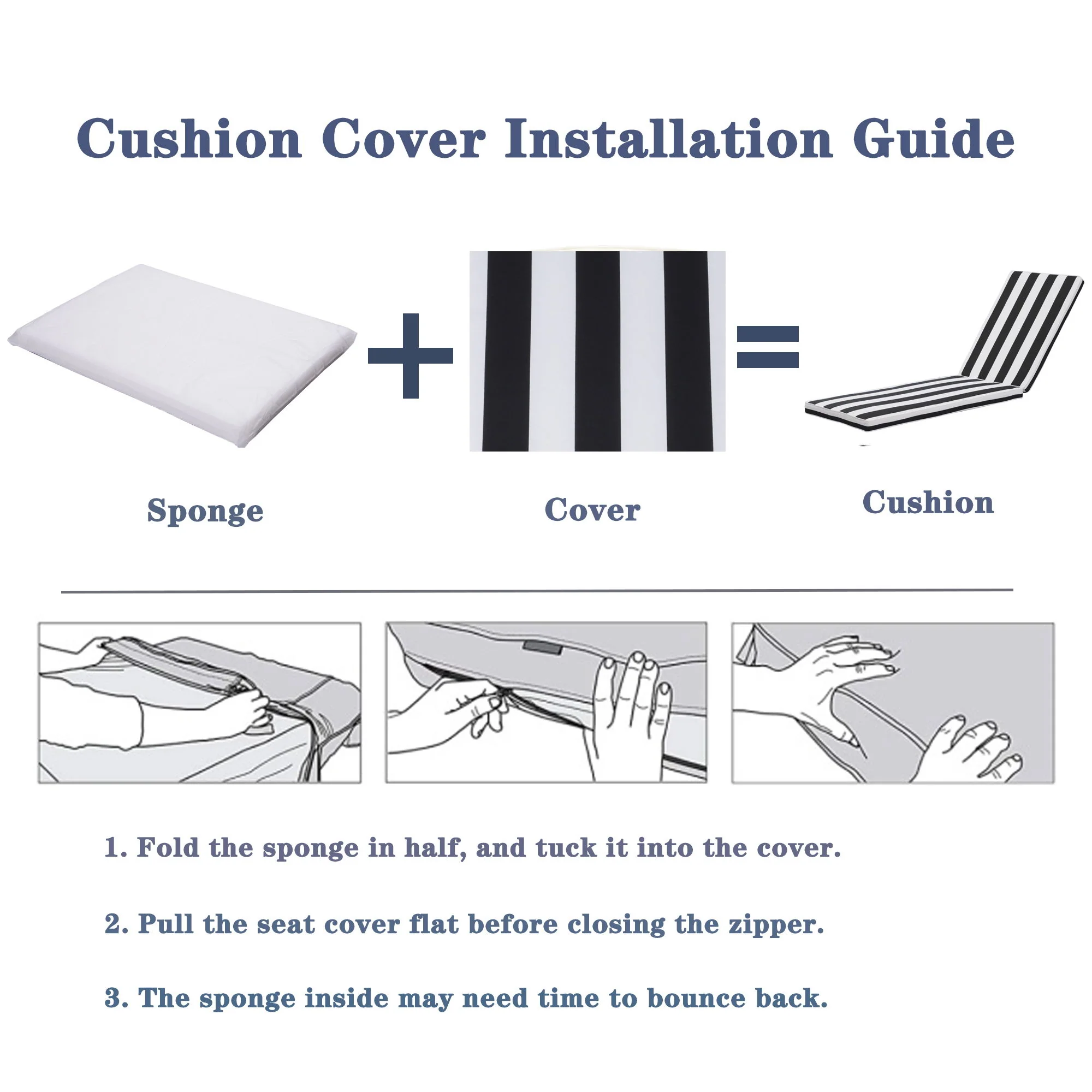 Outdoor Lounge Chair Cushion Replacement Patio Funiture Seat Cushion Chaise Lounge Cushion - Image 10