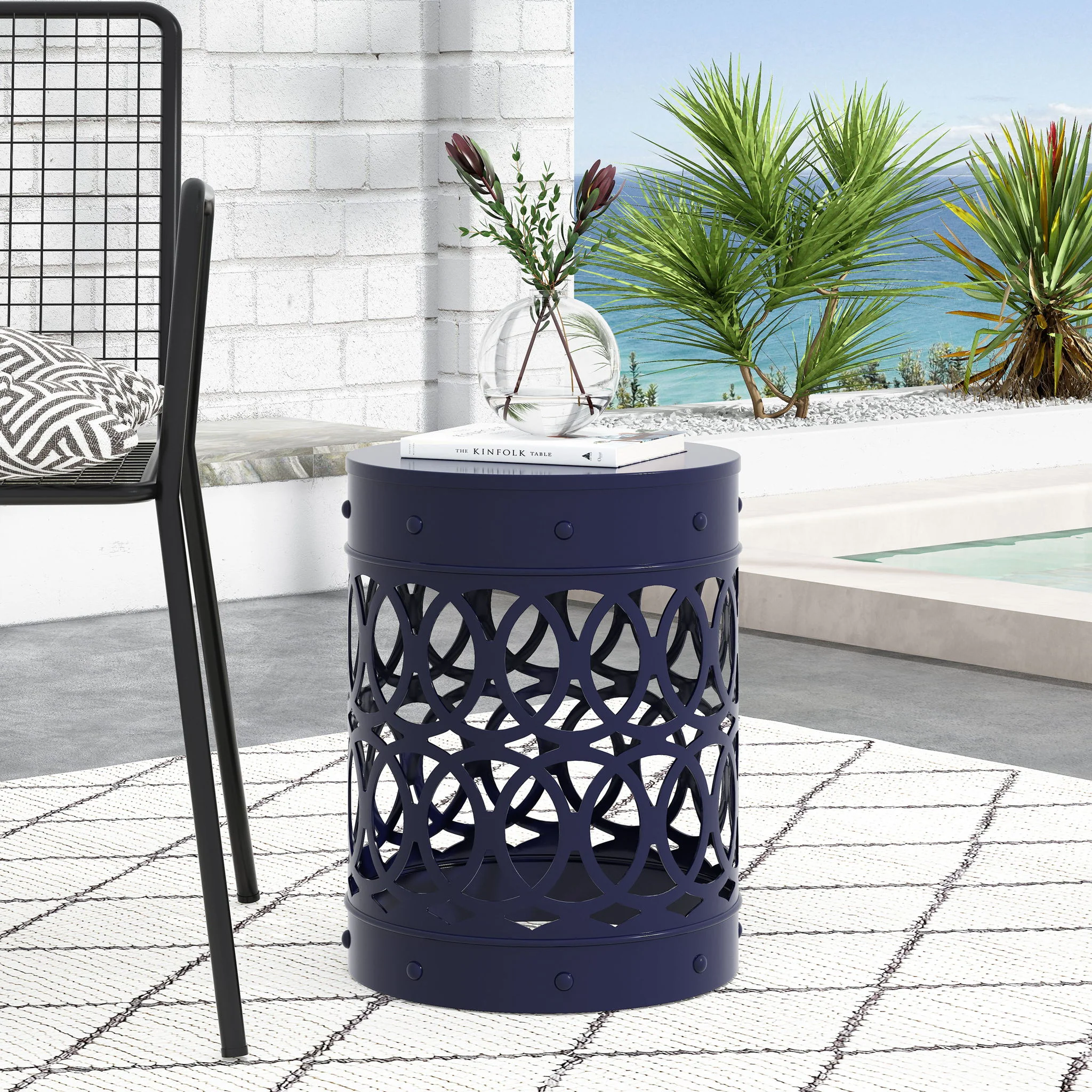 Outdoor Metal Large End Table, Modern Design - Image 38