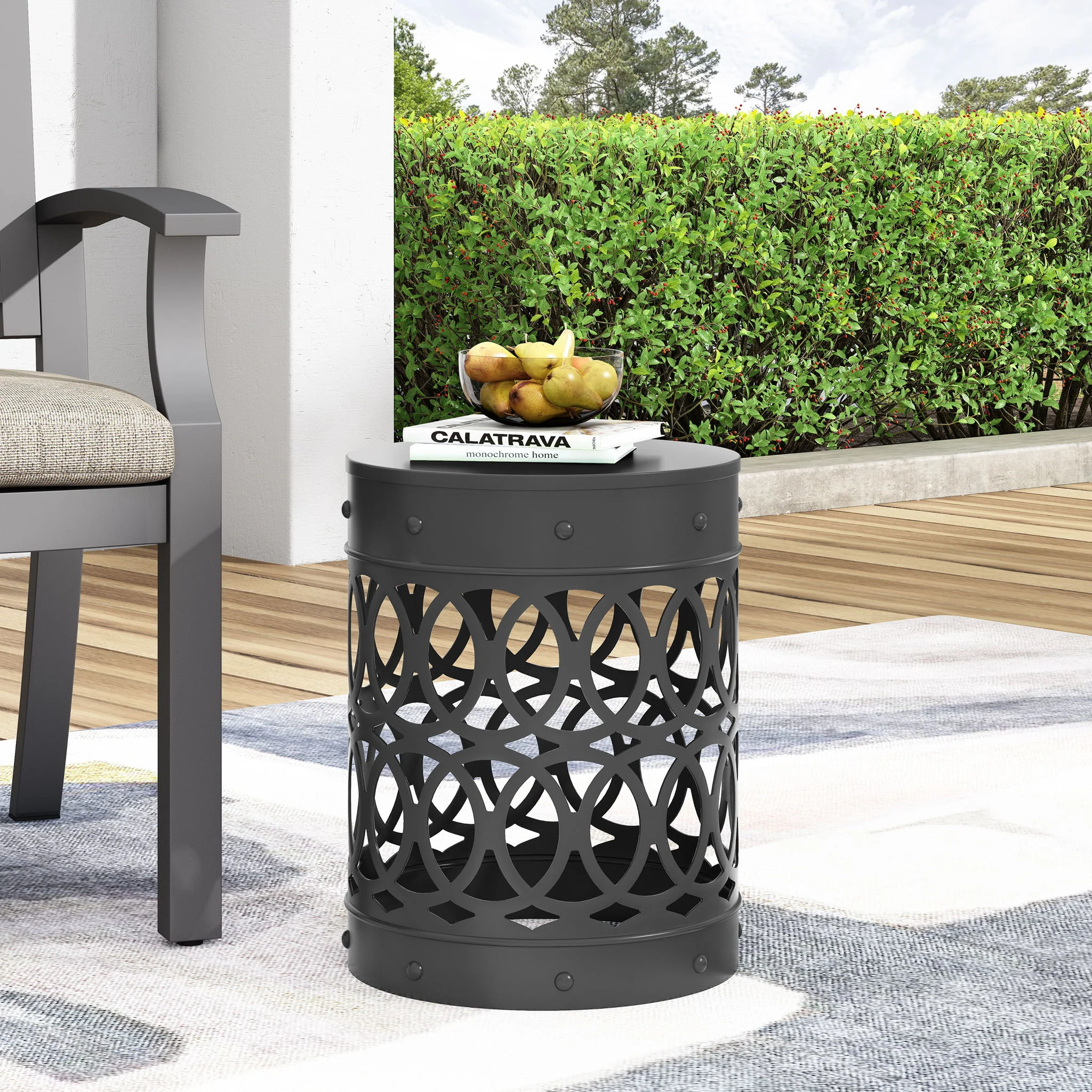 Outdoor Metal Large End Table, Modern Design - Image 40