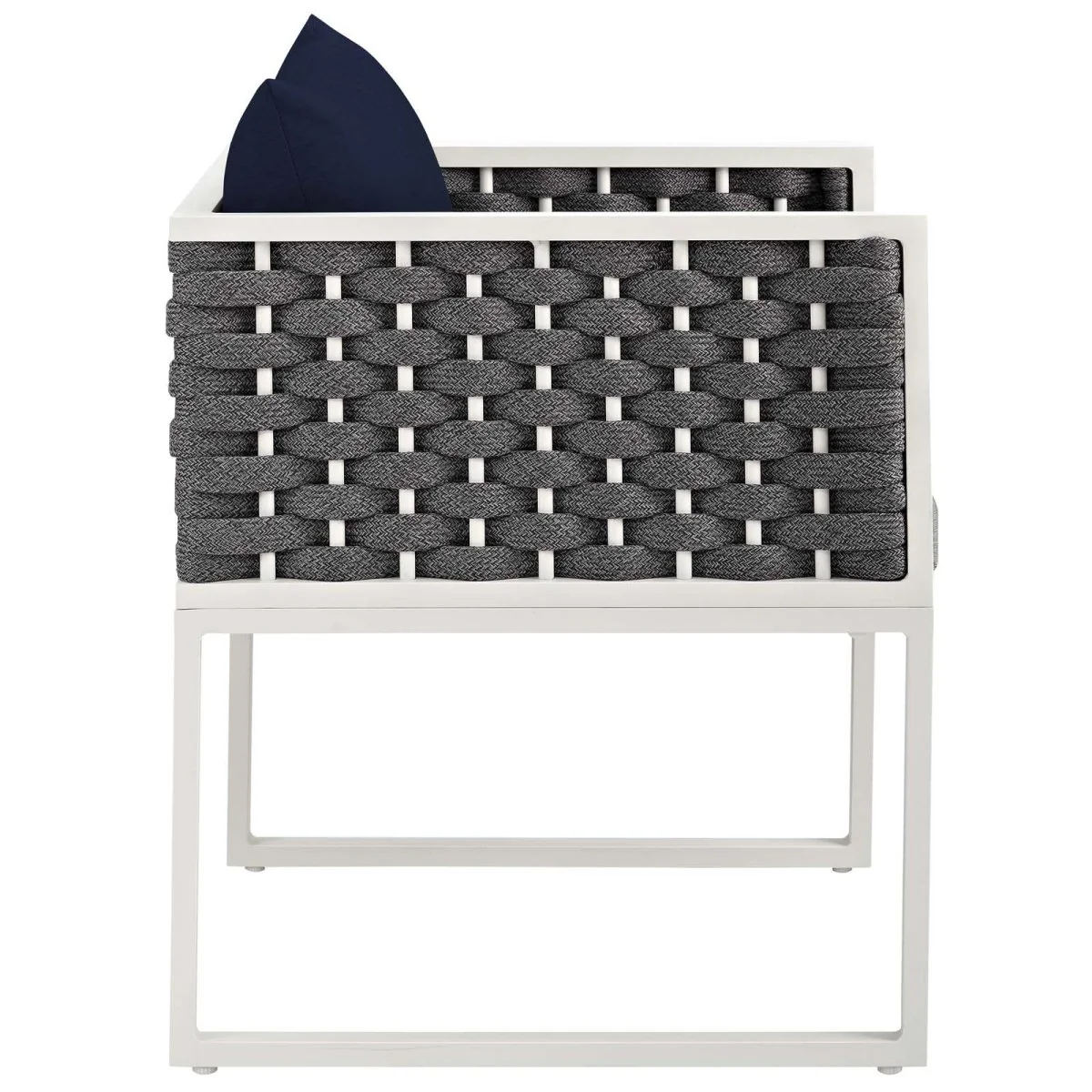 Outdoor Patio Aluminum and Rope Dining Set with Cushions for Comfortable Dining - Image 5