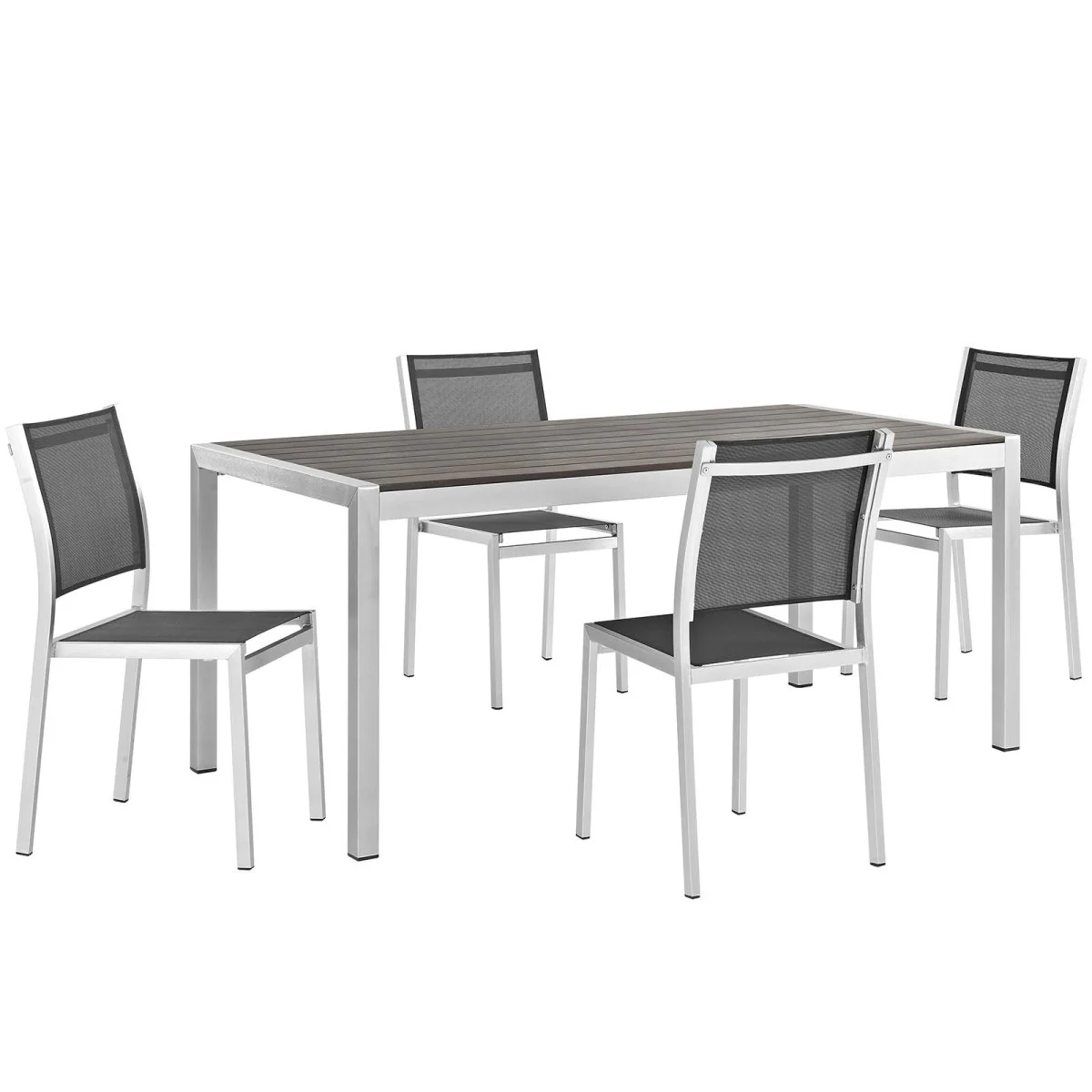 Outdoor Patio Aluminum Dining Set with Dining Table and Chairs in Multiple Configurations