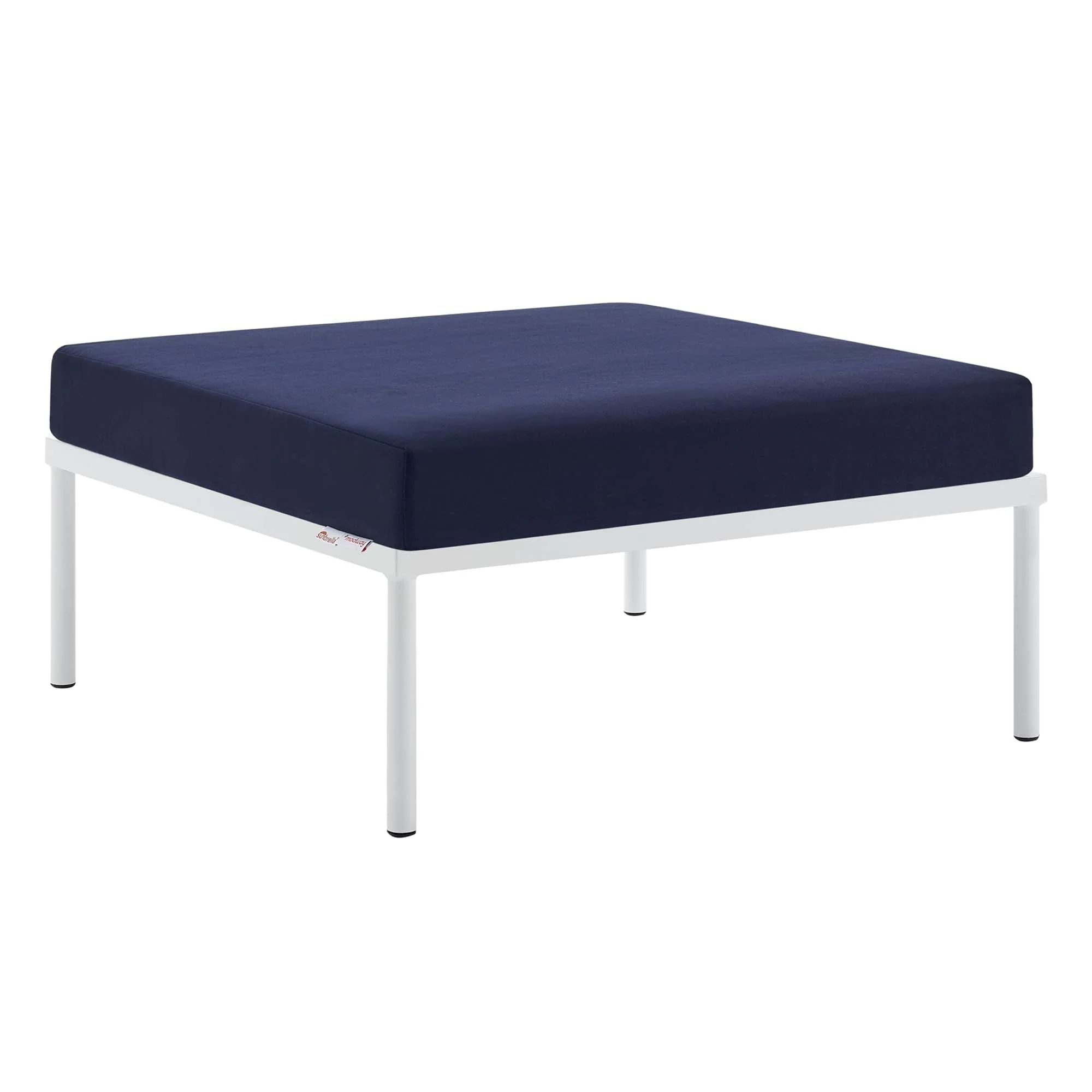 Outdoor Patio Aluminum Ottoman with Sunbrella® Cushion — Weather-Resistant Seating