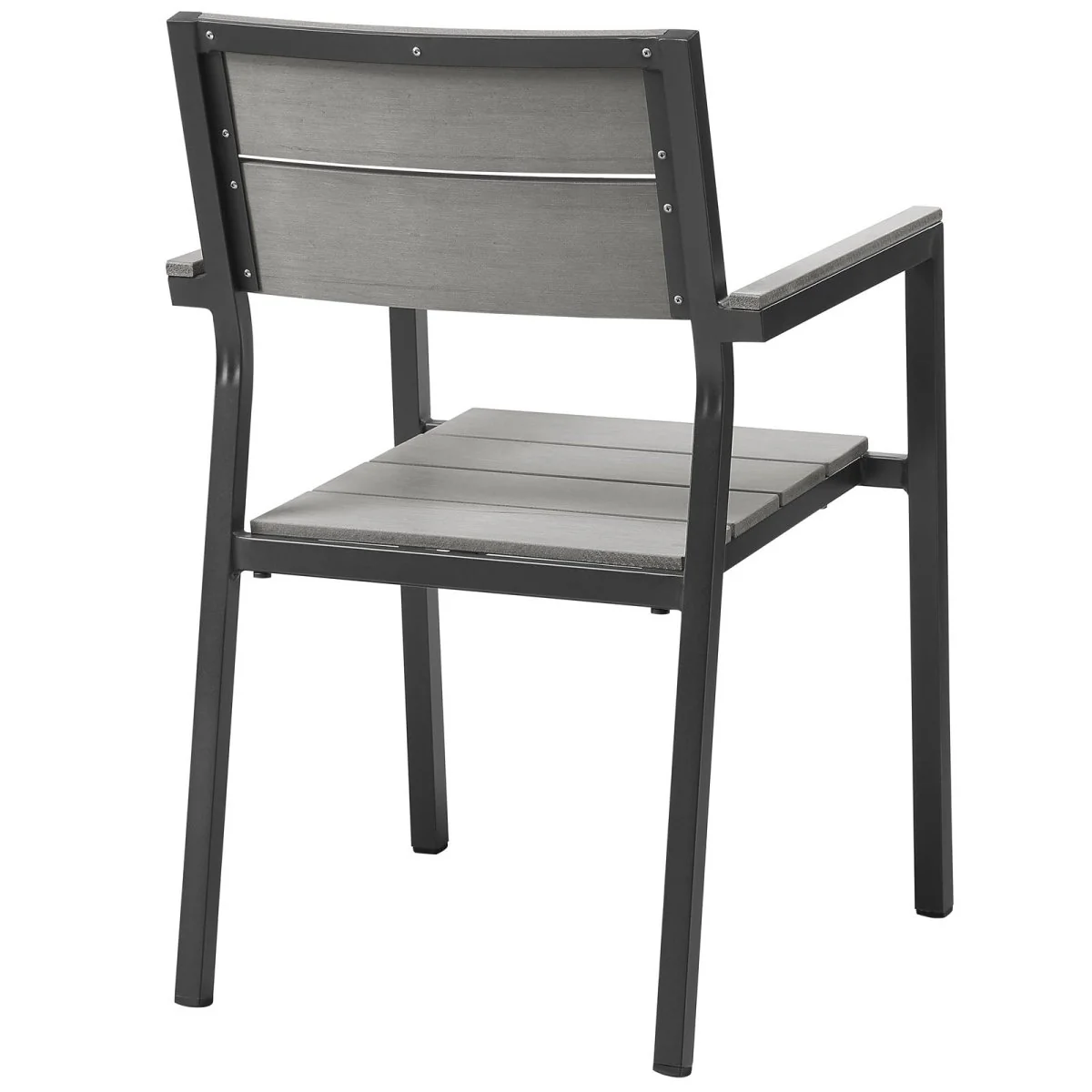 Outdoor Patio Dining Set with Wood-Look Aluminum Table and Chairs for Backyard - Image 13