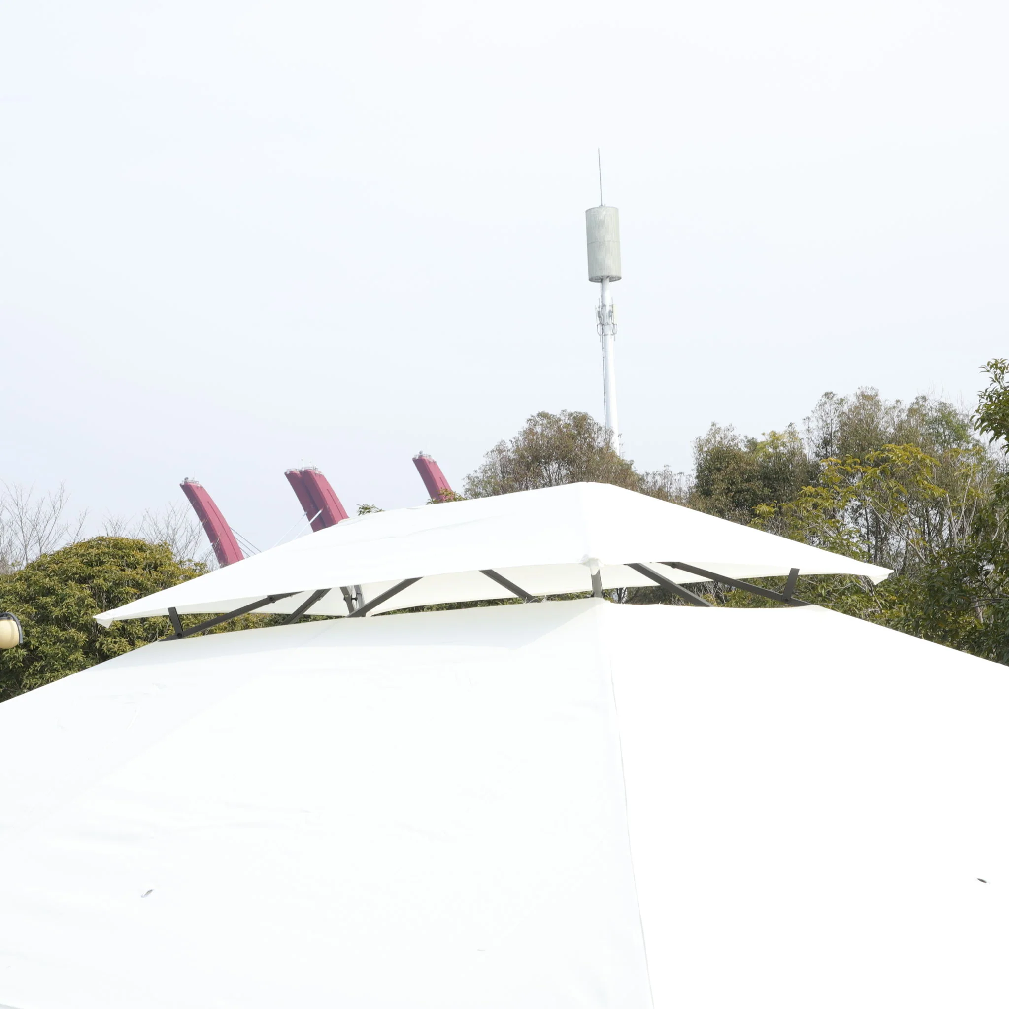 Outdoor Patio Gazebo Tent With Ventilated Double Roof And Sidewall - Image 8