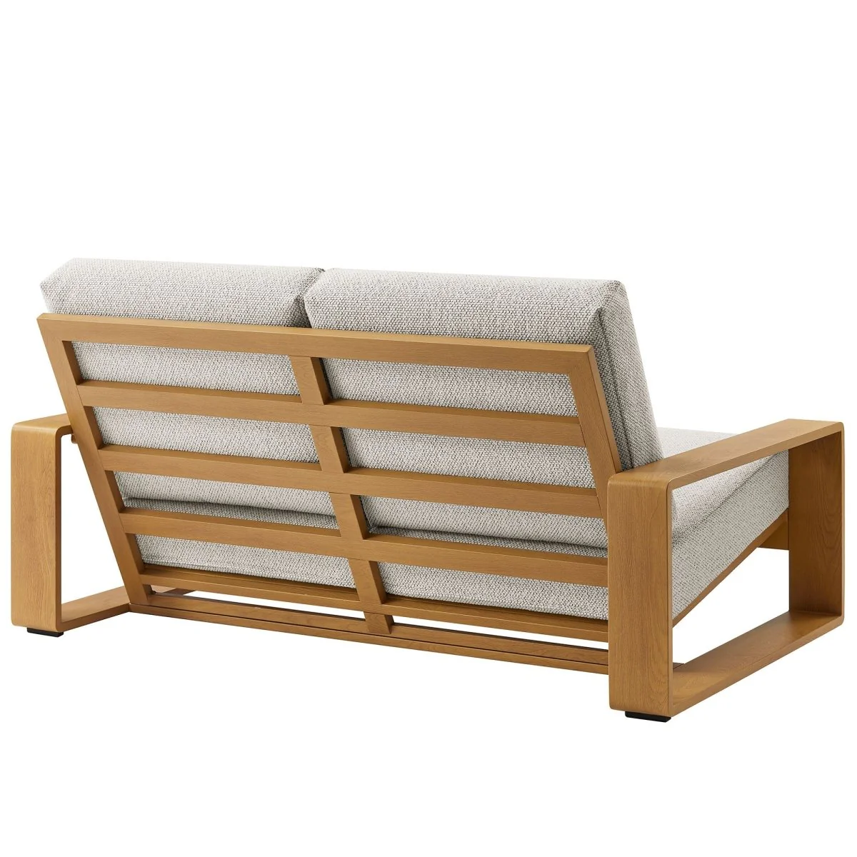 Outdoor Patio Loveseat – Aluminum Frame with Faux Wood Finish, Durable All-Weather Seating - Image 15