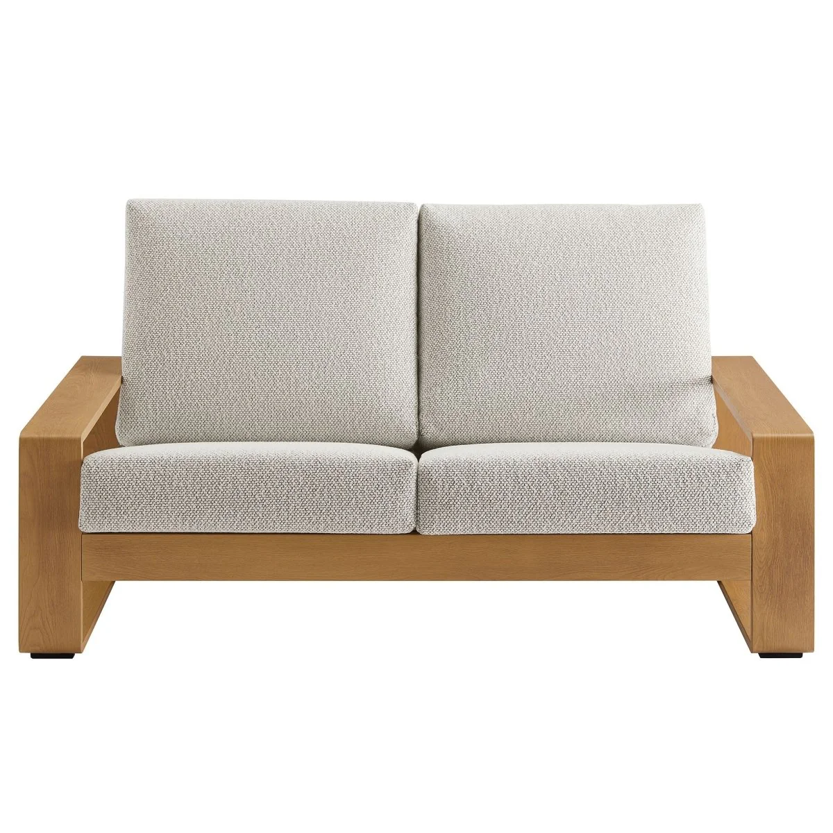 Outdoor Patio Loveseat – Aluminum Frame with Faux Wood Finish, Durable All-Weather Seating - Image 16