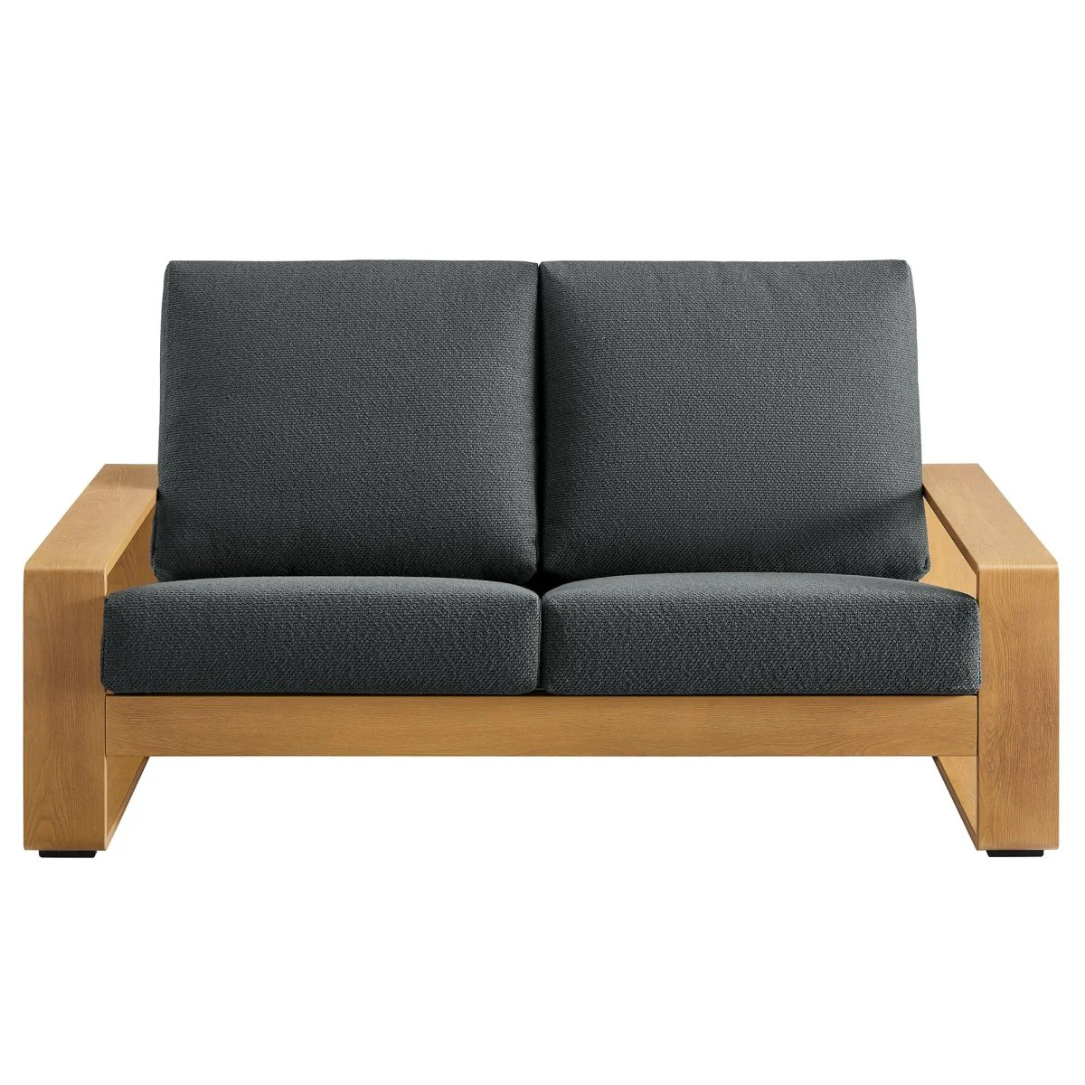 Outdoor Patio Loveseat – Aluminum Frame with Faux Wood Finish, Durable All-Weather Seating - Image 7