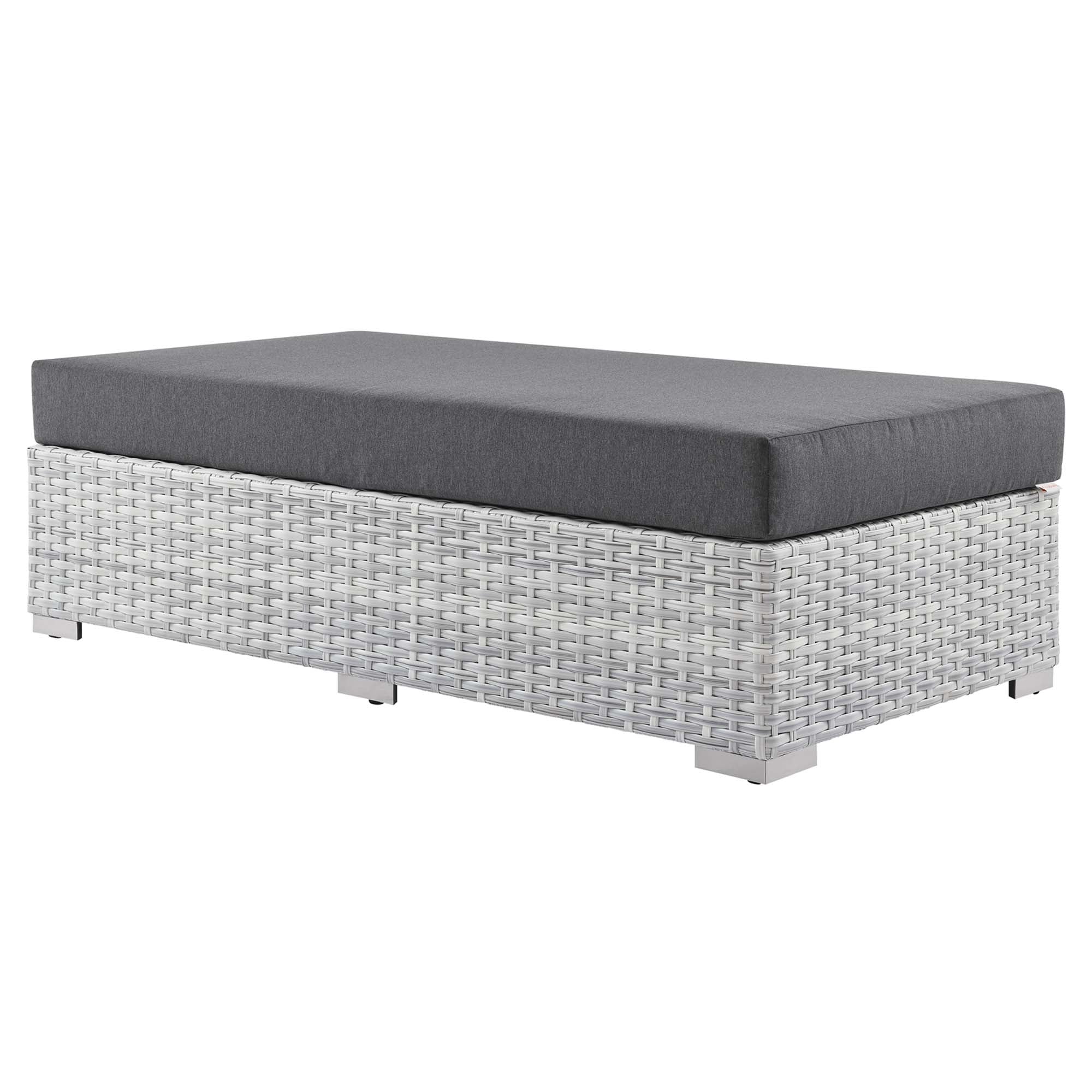 Outdoor Patio Rectangular Wicker Ottoman for Garden, Patio and Deck Seating Areas - Image 7