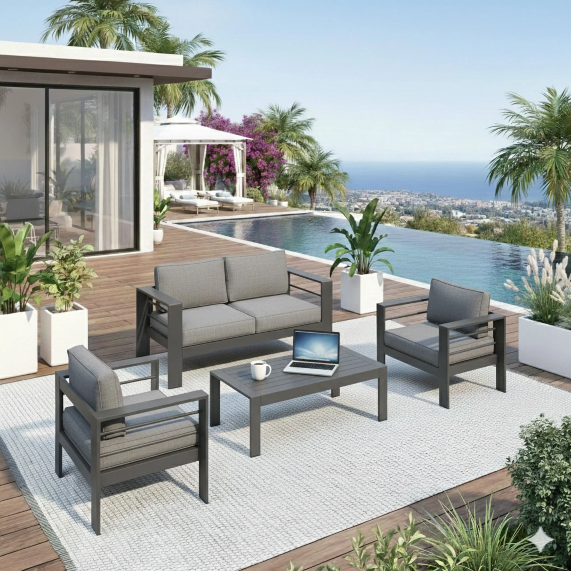 Outdoor Patio Set, All-Weather & Thick Cushions - Image 4