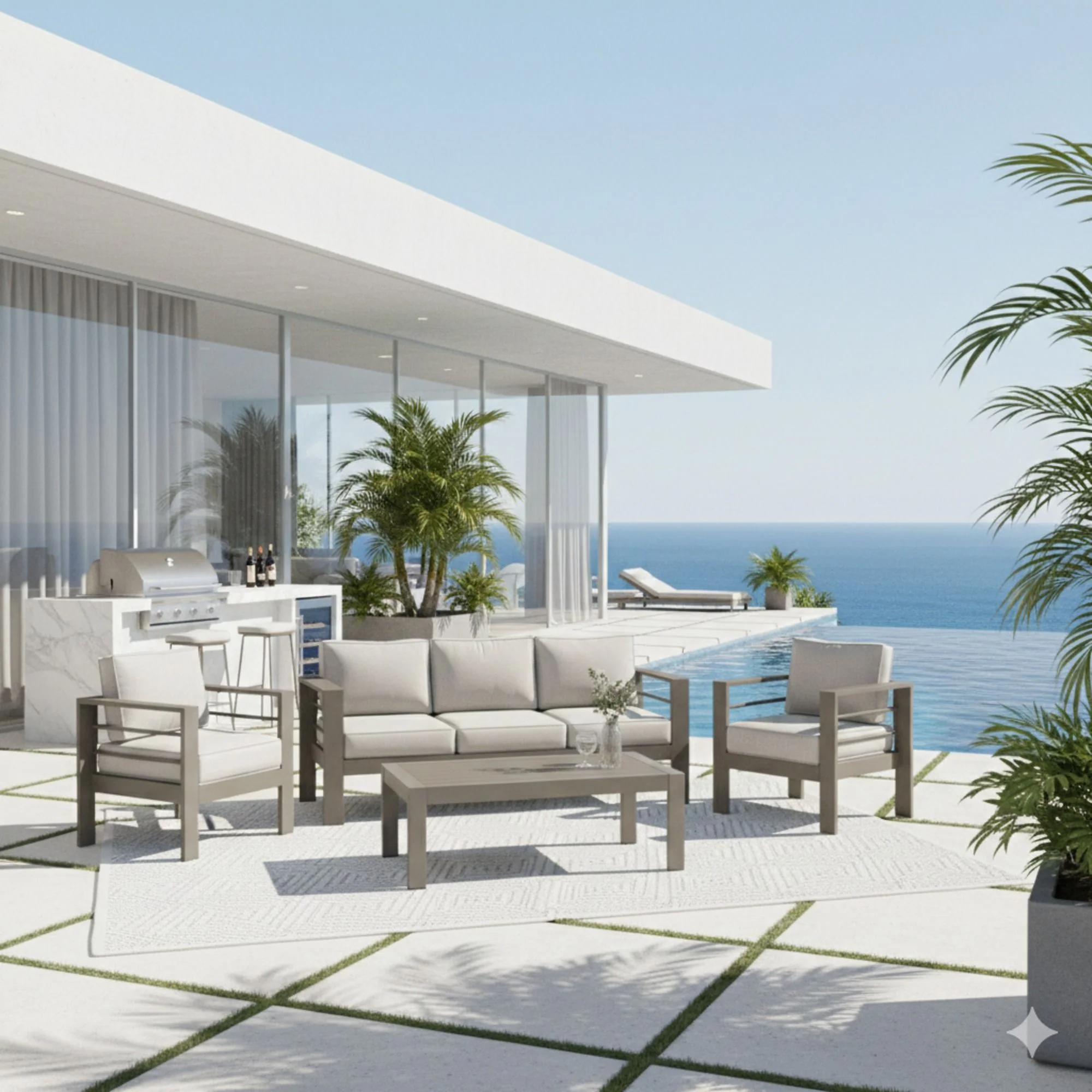 Outdoor Patio Set, All-Weather With Thick Cushions - Image 45