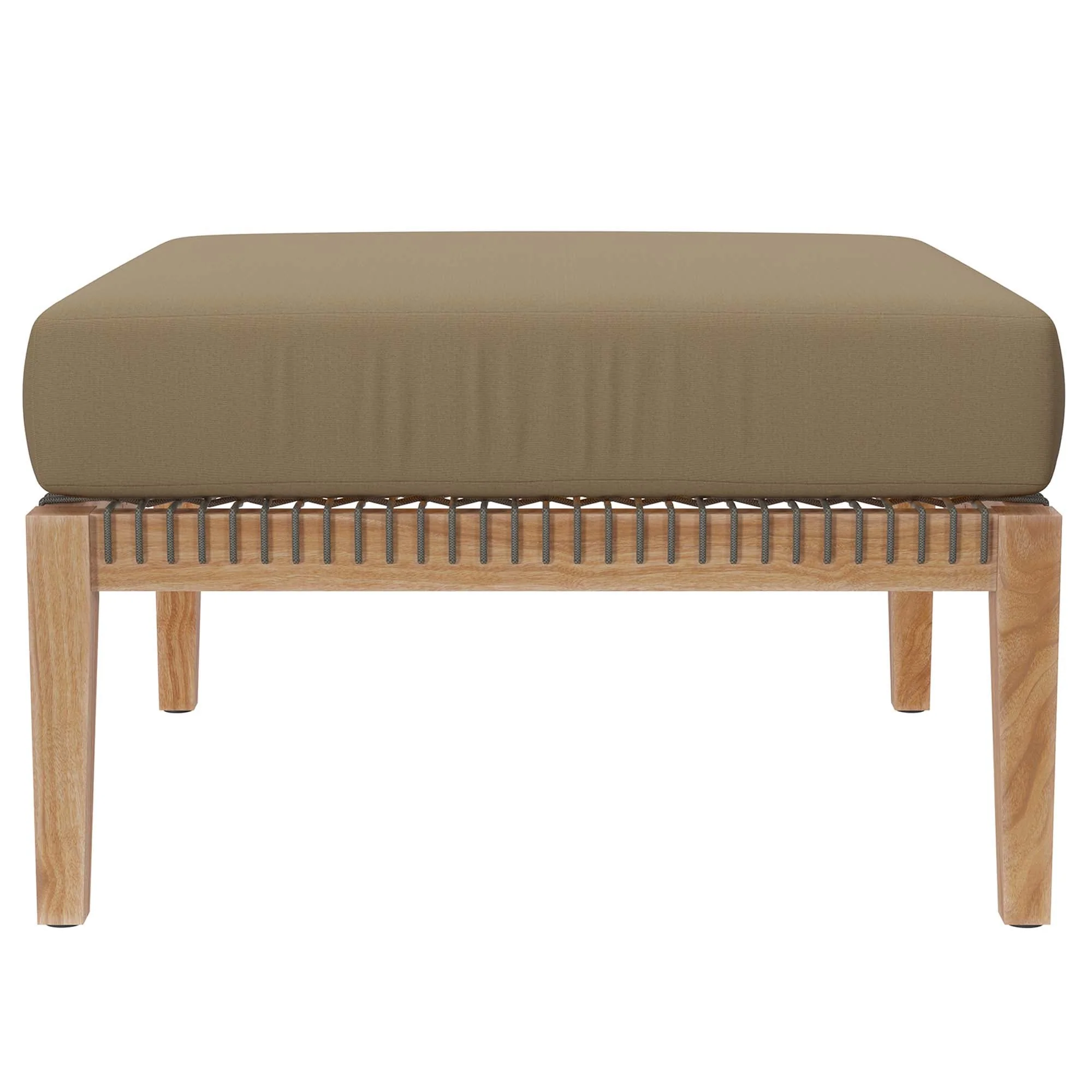 Outdoor Patio Teak Wood Ottoman Classic Solid Teak Accent for Outdoor Seating and Lounging - Image 18