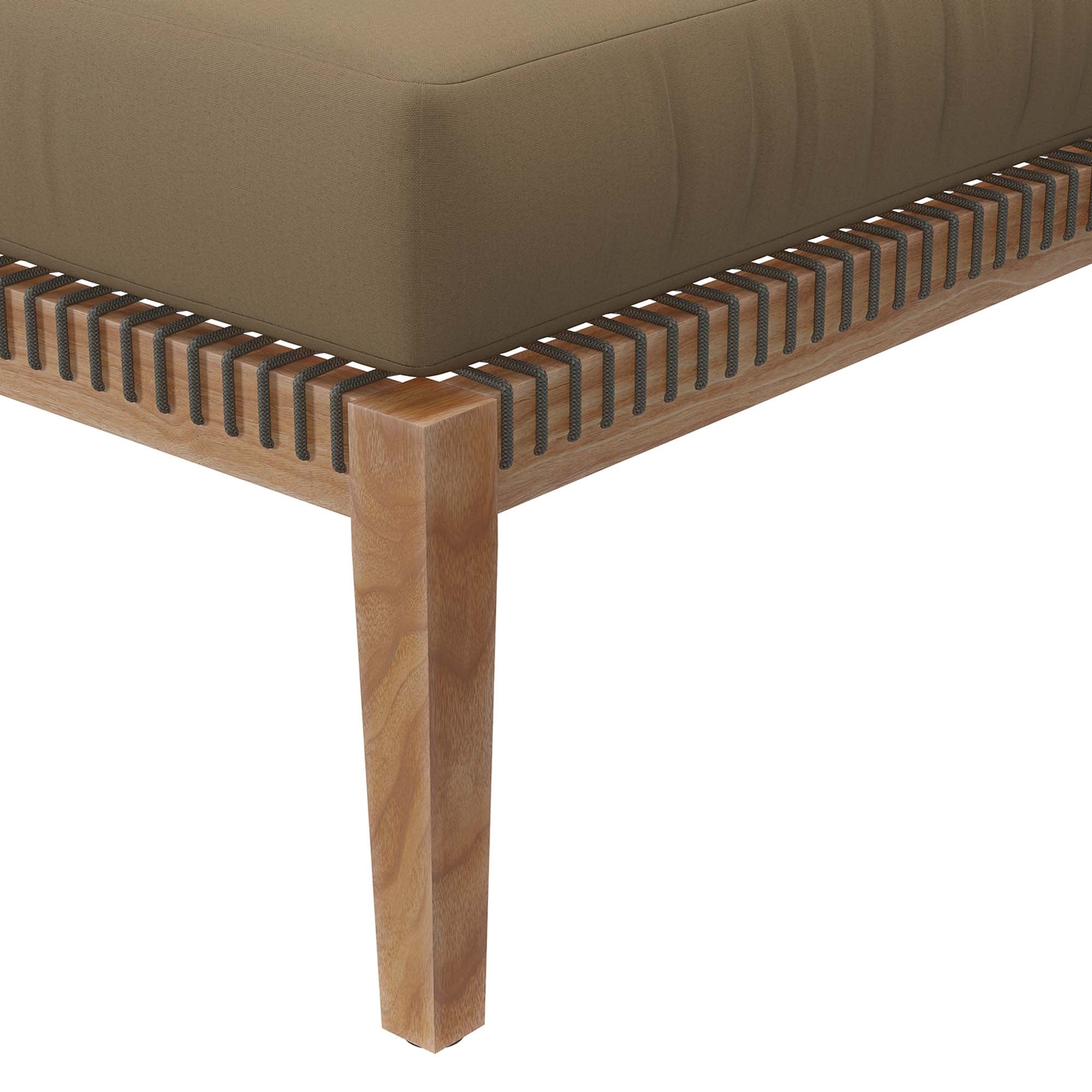 Outdoor Patio Teak Wood Ottoman Classic Solid Teak Accent for Outdoor Seating and Lounging - Image 20