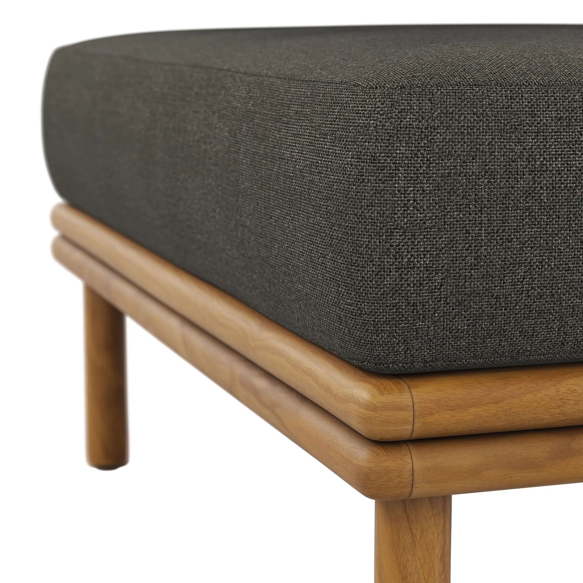 Outdoor Patio Teak Wood Ottoman - Solid Teak Ottoman for Patio, Deck & Garden Seating - Image 9