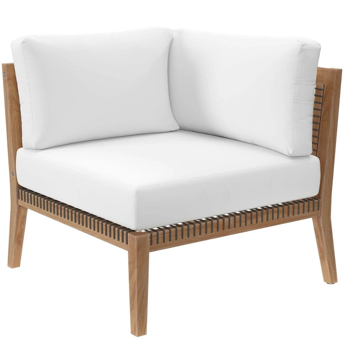 Outdoor Patio Teak Wood Sectional Sofa, Contemporary Modular Design for Deck - Image 15
