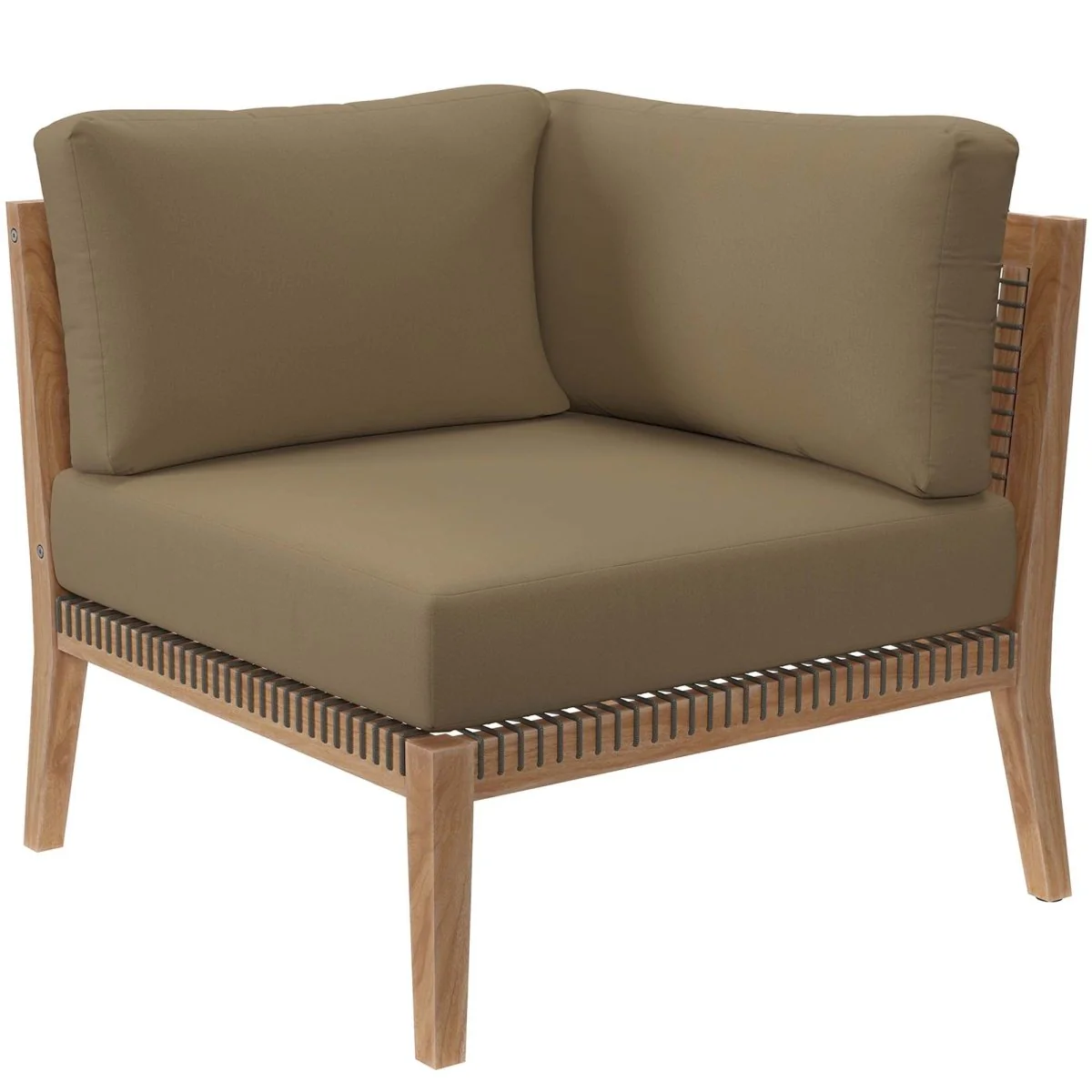 Outdoor Patio Teak Wood Sectional Sofa, Contemporary Modular Design for Deck - Image 37