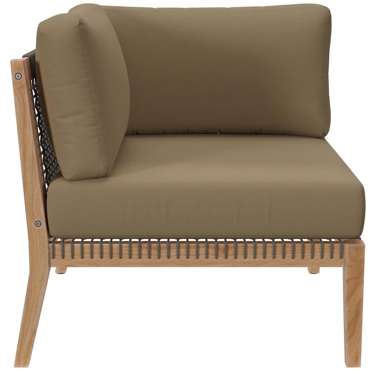 Outdoor Patio Teak Wood Sectional Sofa, Contemporary Modular Design for Deck - Image 42