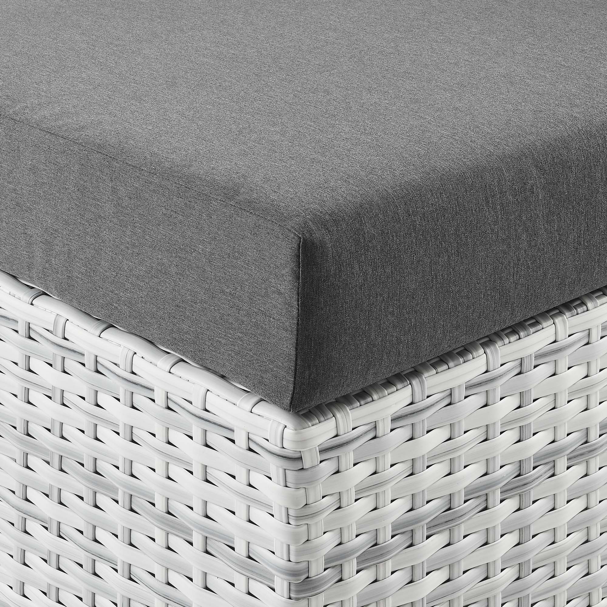 Outdoor Patio Wicker Ottoman with Cushioned Top and Weather-Resistant All-Season Design - Image 17